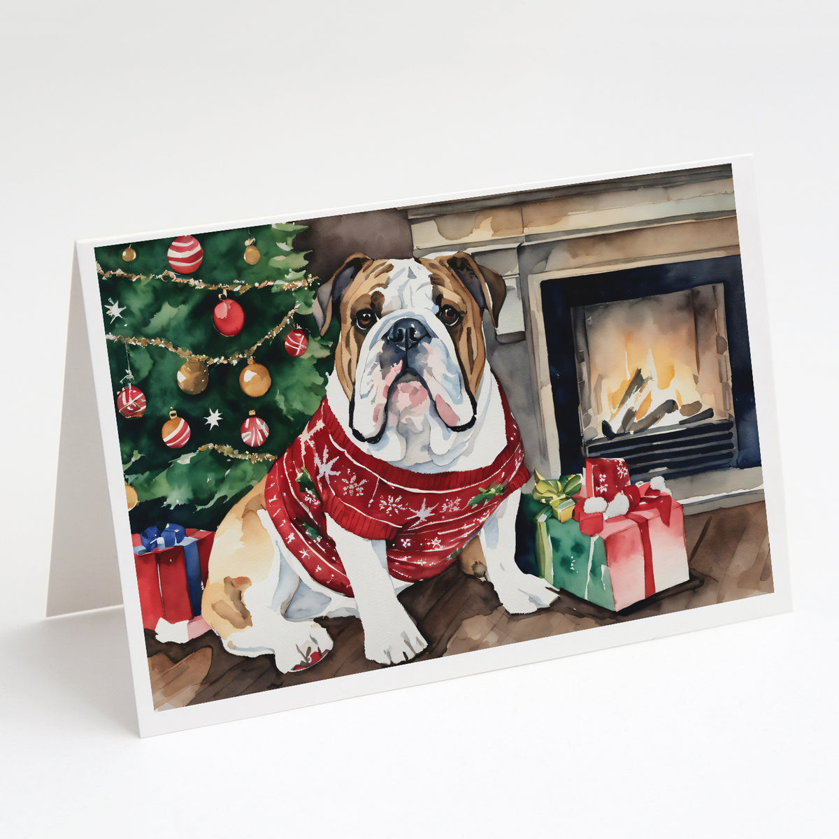 Buy this English Bulldog Christmas Greeting Cards and Envelopes Pack of 8