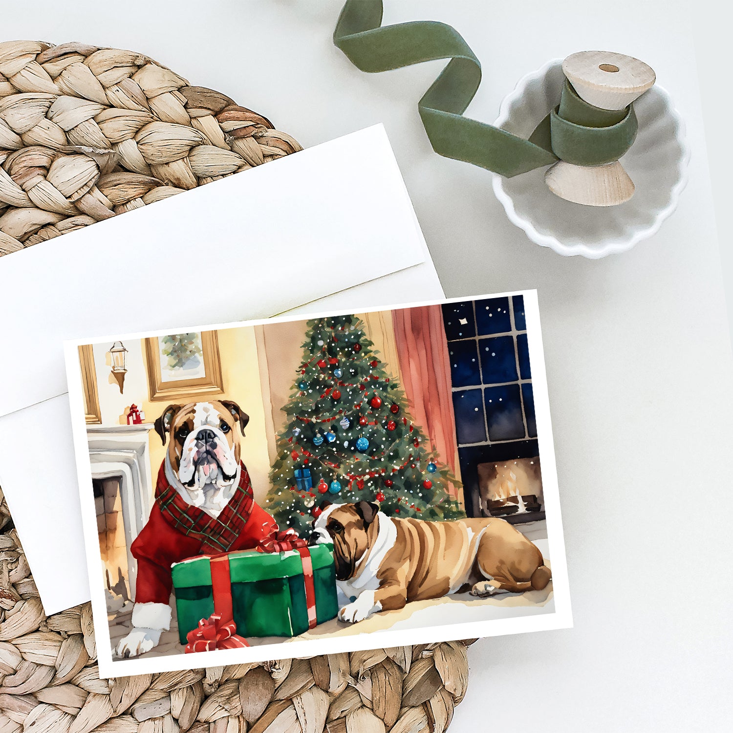 Buy this English Bulldog Christmas Greeting Cards and Envelopes Pack of 8