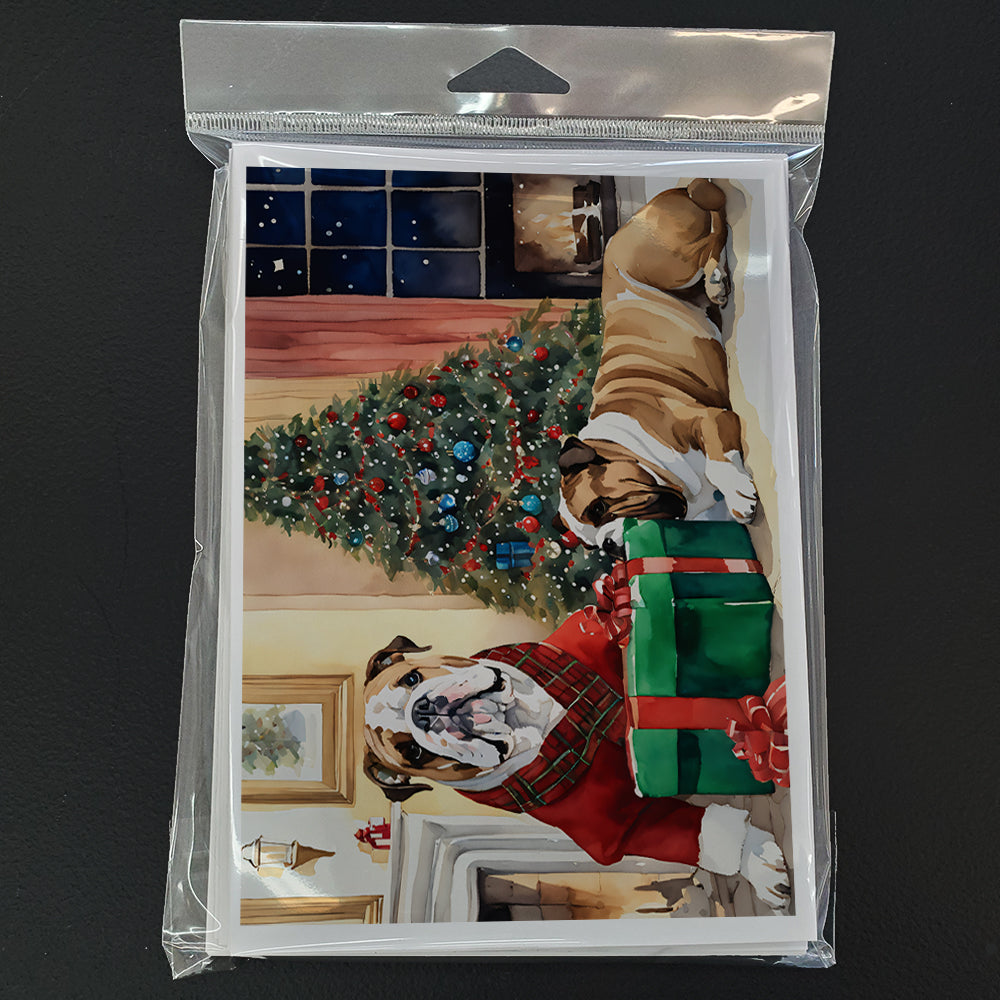 English Bulldog Christmas Greeting Cards and Envelopes Pack of 8  the-store.com.