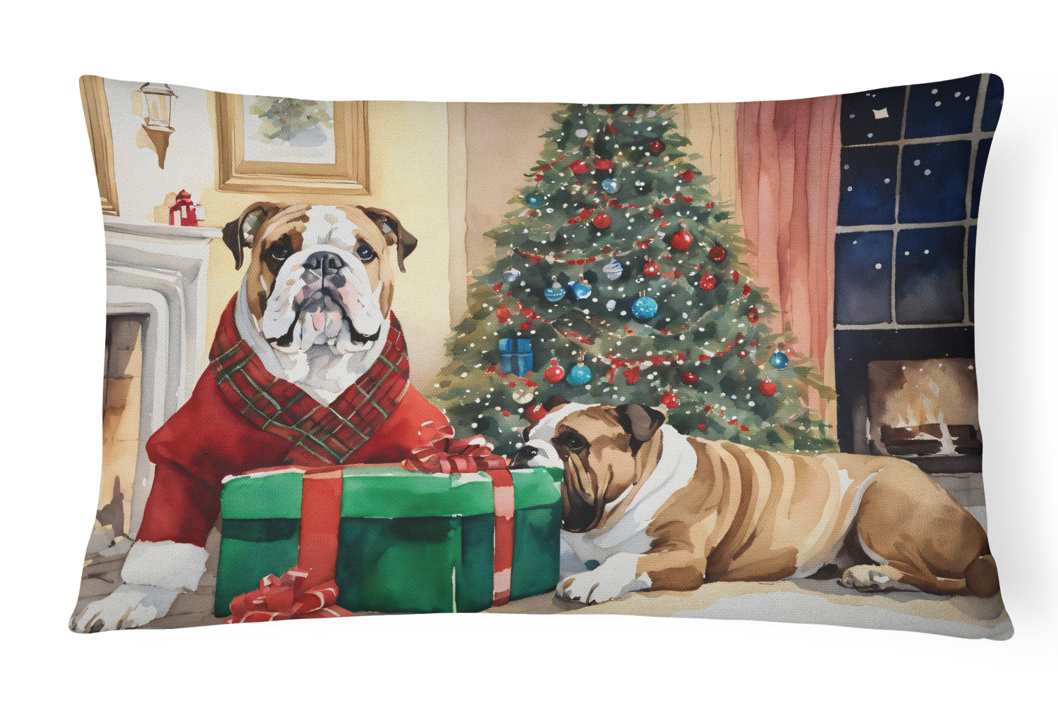 Buy this English Bulldog Christmas Fabric Decorative Pillow