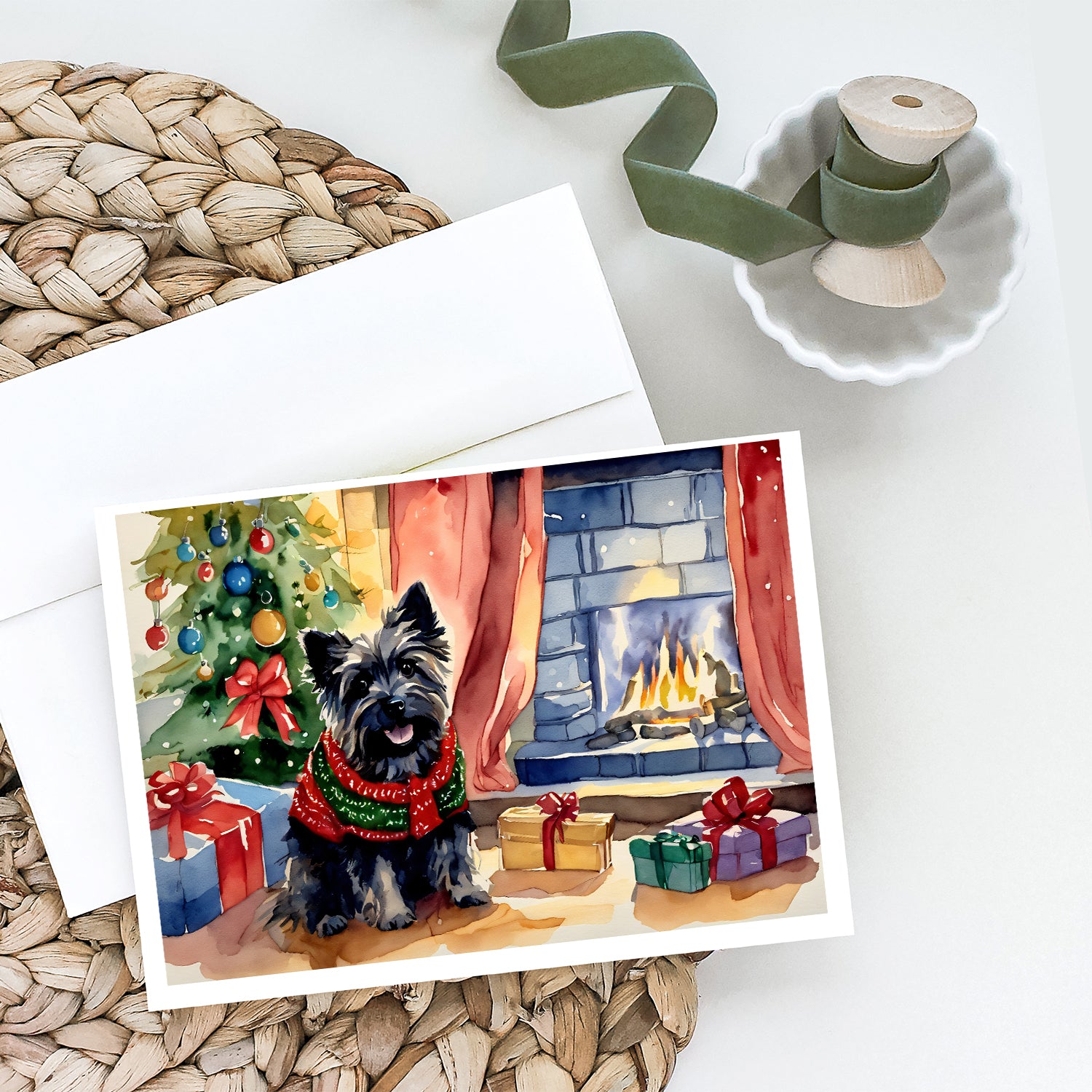 Buy this Cairn Terrier Christmas Greeting Cards and Envelopes Pack of 8