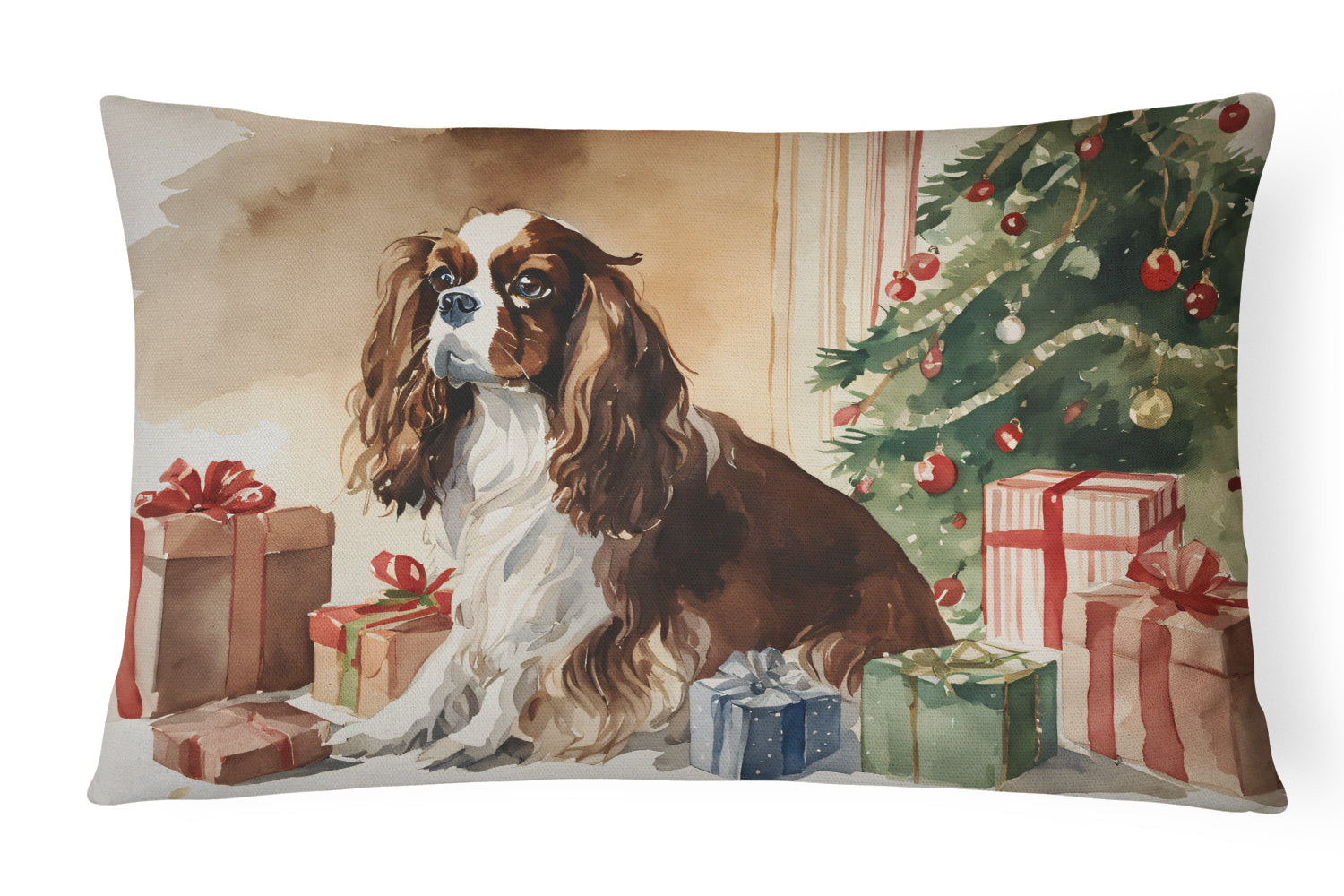 Buy this Cavalier Spaniel Christmas Fabric Decorative Pillow