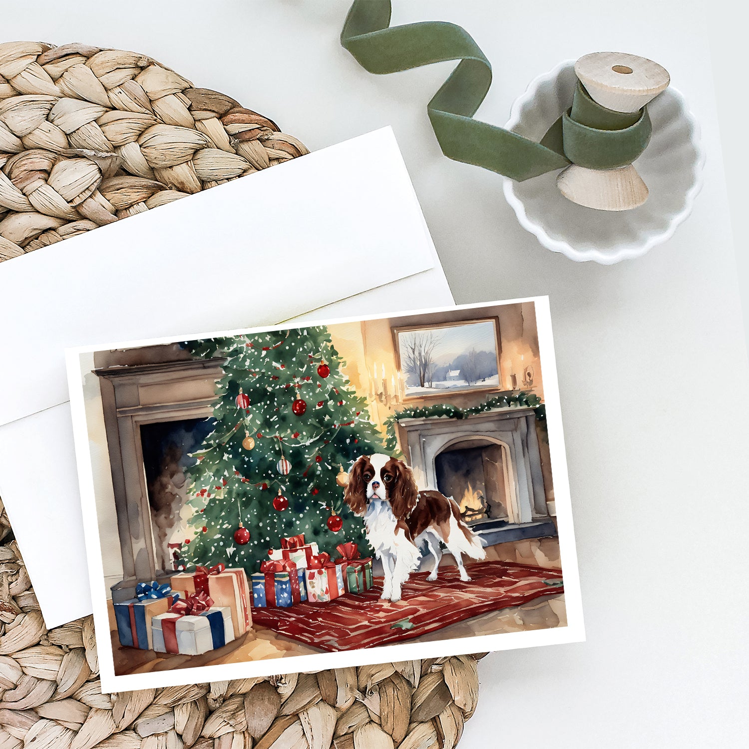 Cavalier Spaniel Christmas Greeting Cards and Envelopes Pack of 8  the-store.com.