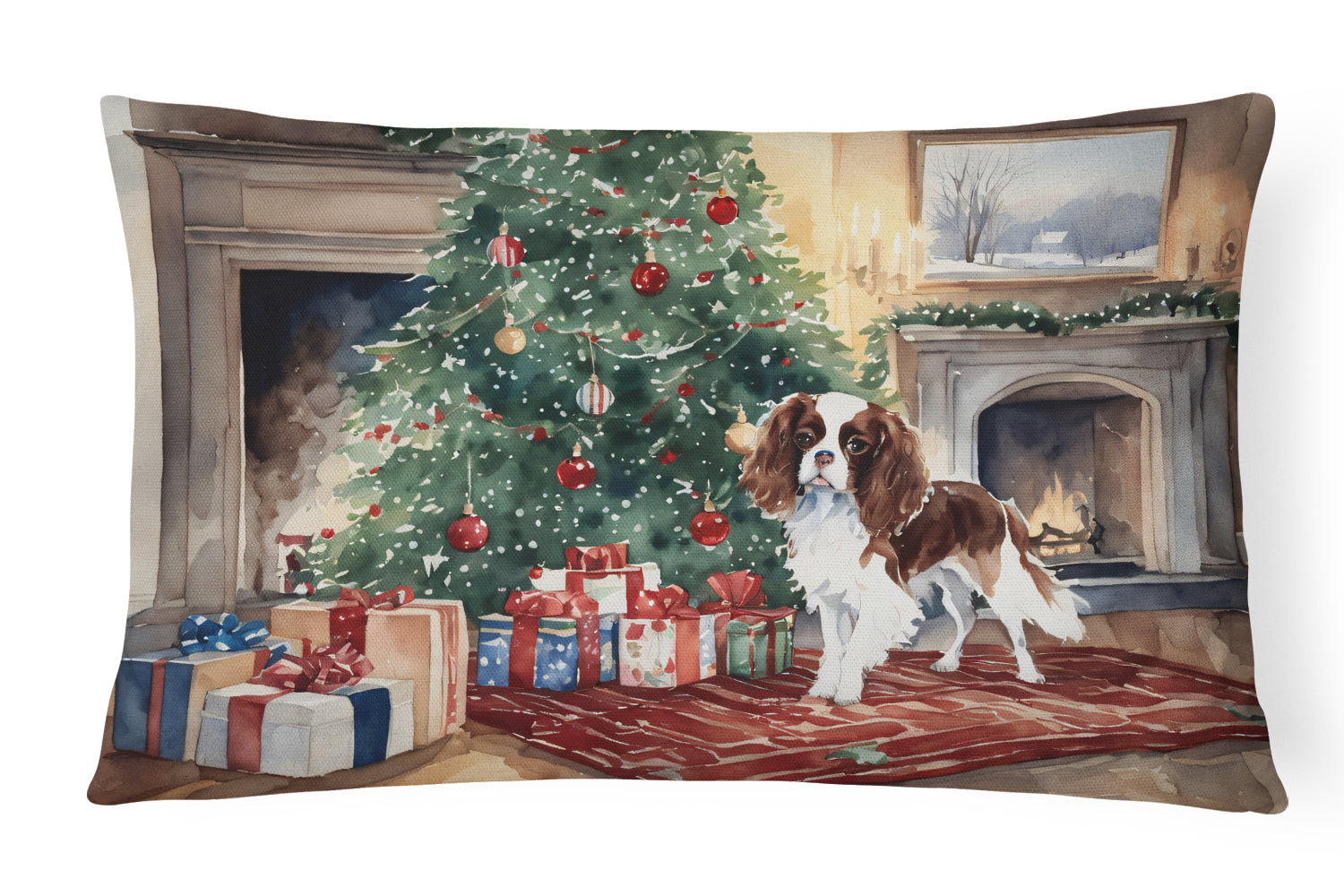 Buy this Cavalier Spaniel Christmas Fabric Decorative Pillow