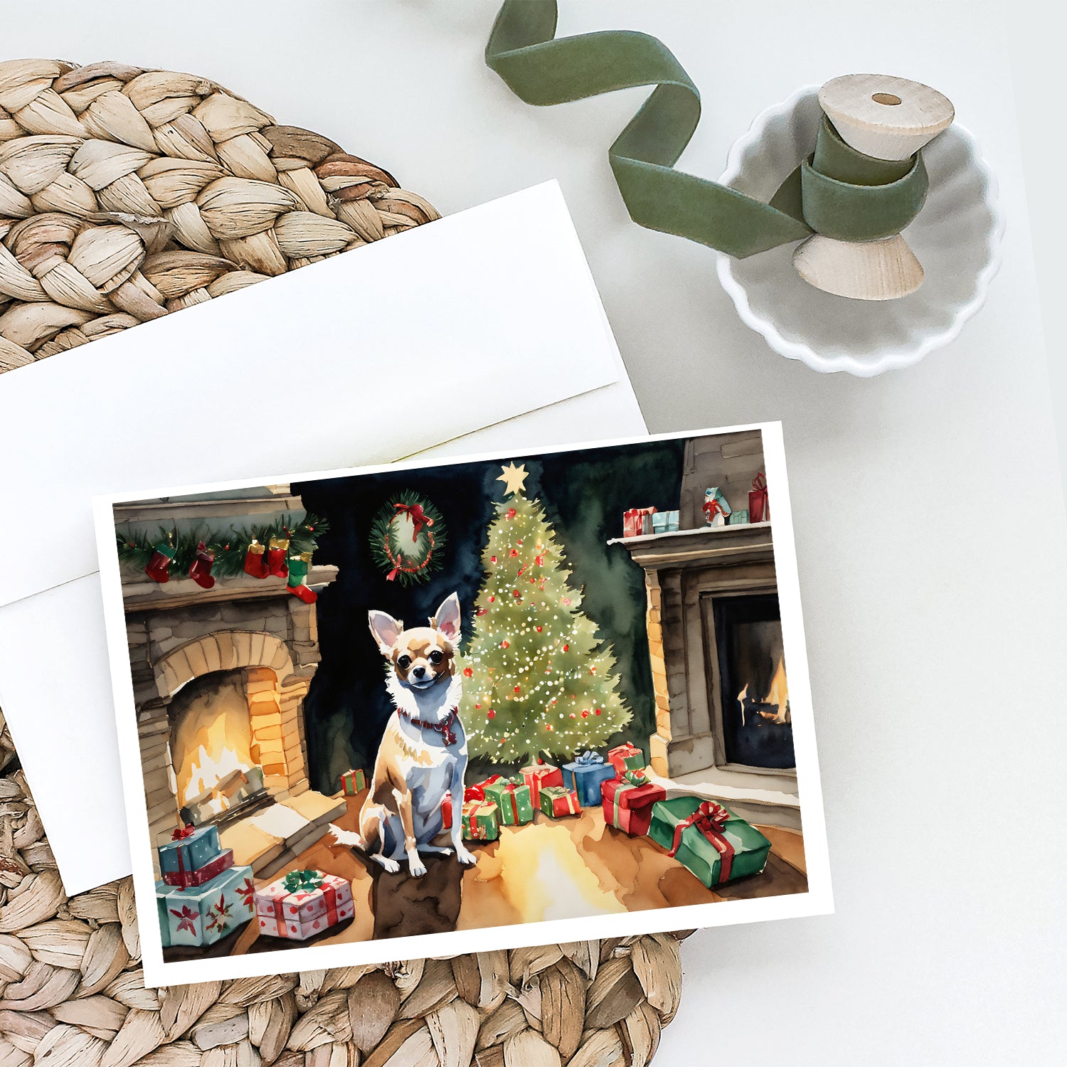 Chihuahua Christmas Greeting Cards and Envelopes Pack of 8  the-store.com.