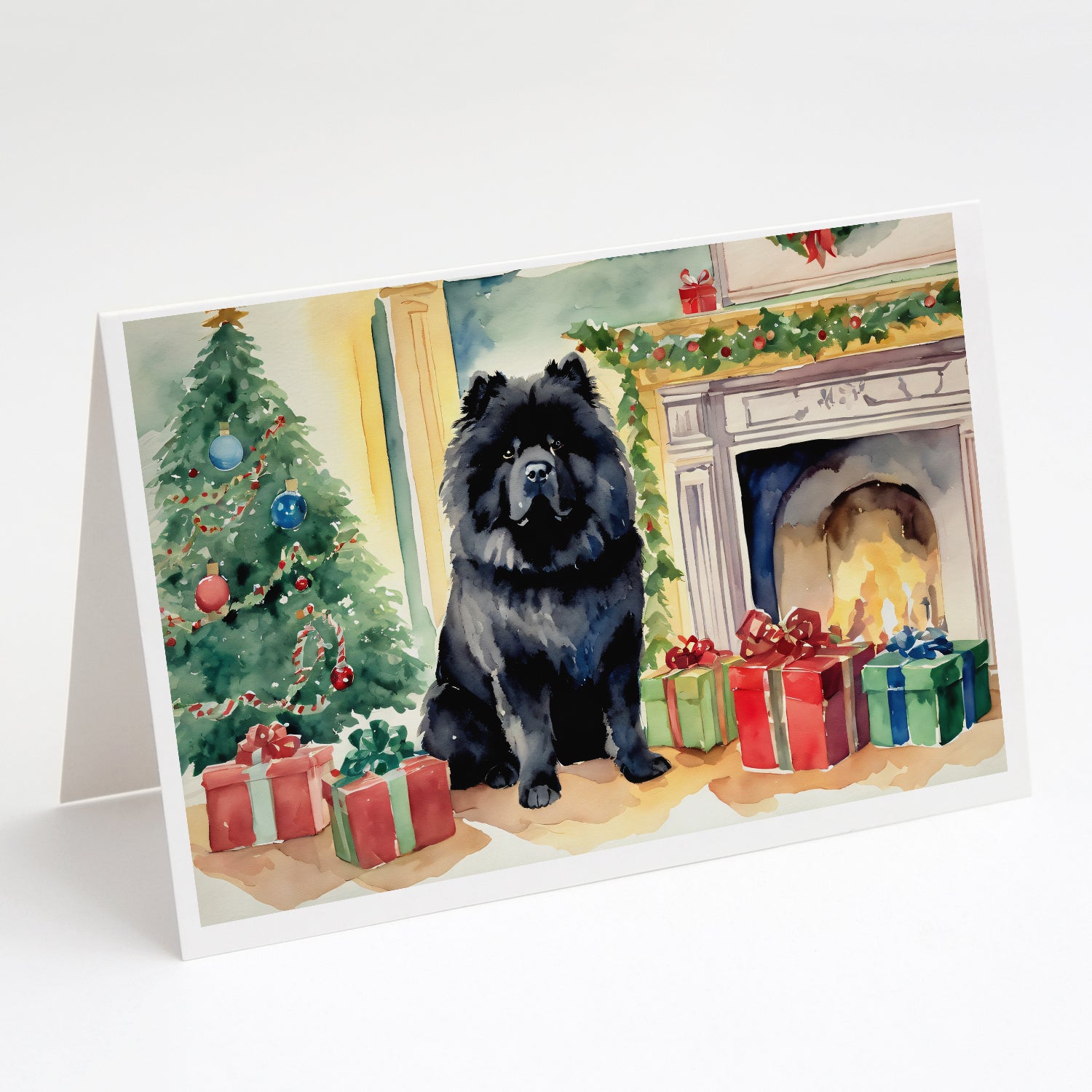 Buy this Black Chow Chow Christmas Greeting Cards and Envelopes Pack of 8