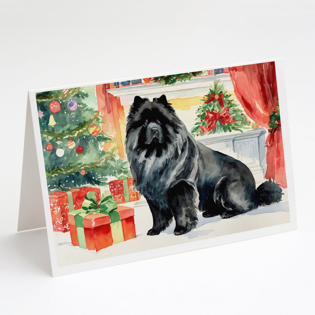 Buy this Black Chow Chow Christmas Greeting Cards and Envelopes Pack of 8