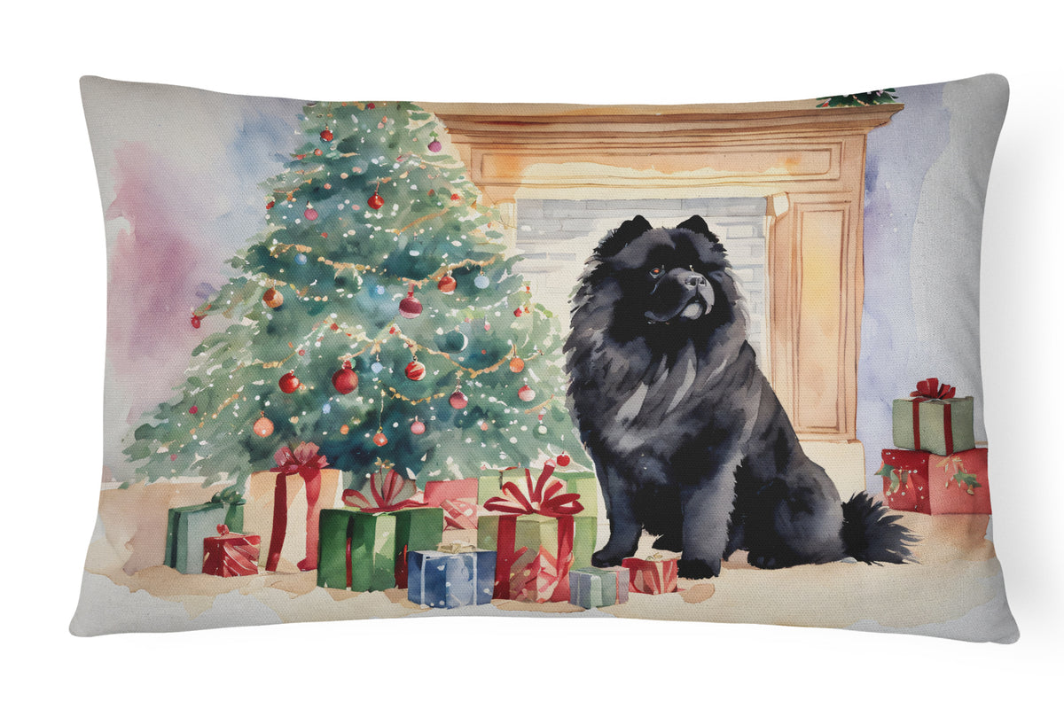 Buy this Black Chow Chow Christmas Fabric Decorative Pillow