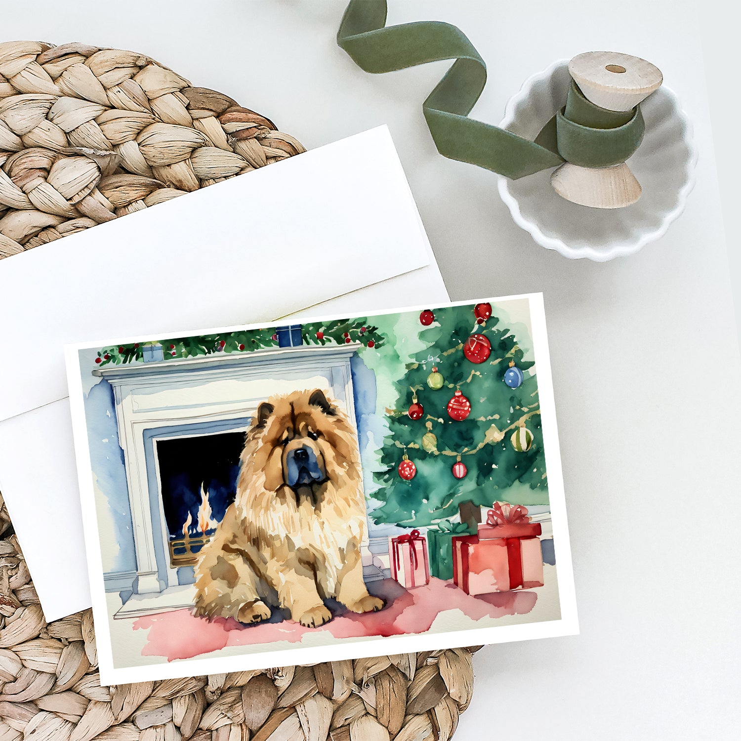 Buy this Chow Chow Christmas Greeting Cards and Envelopes Pack of 8