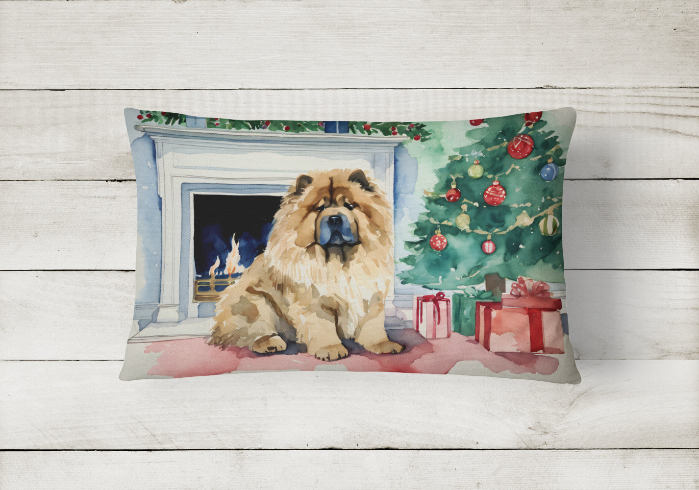 Chow Chow Christmas Fabric Decorative Pillow