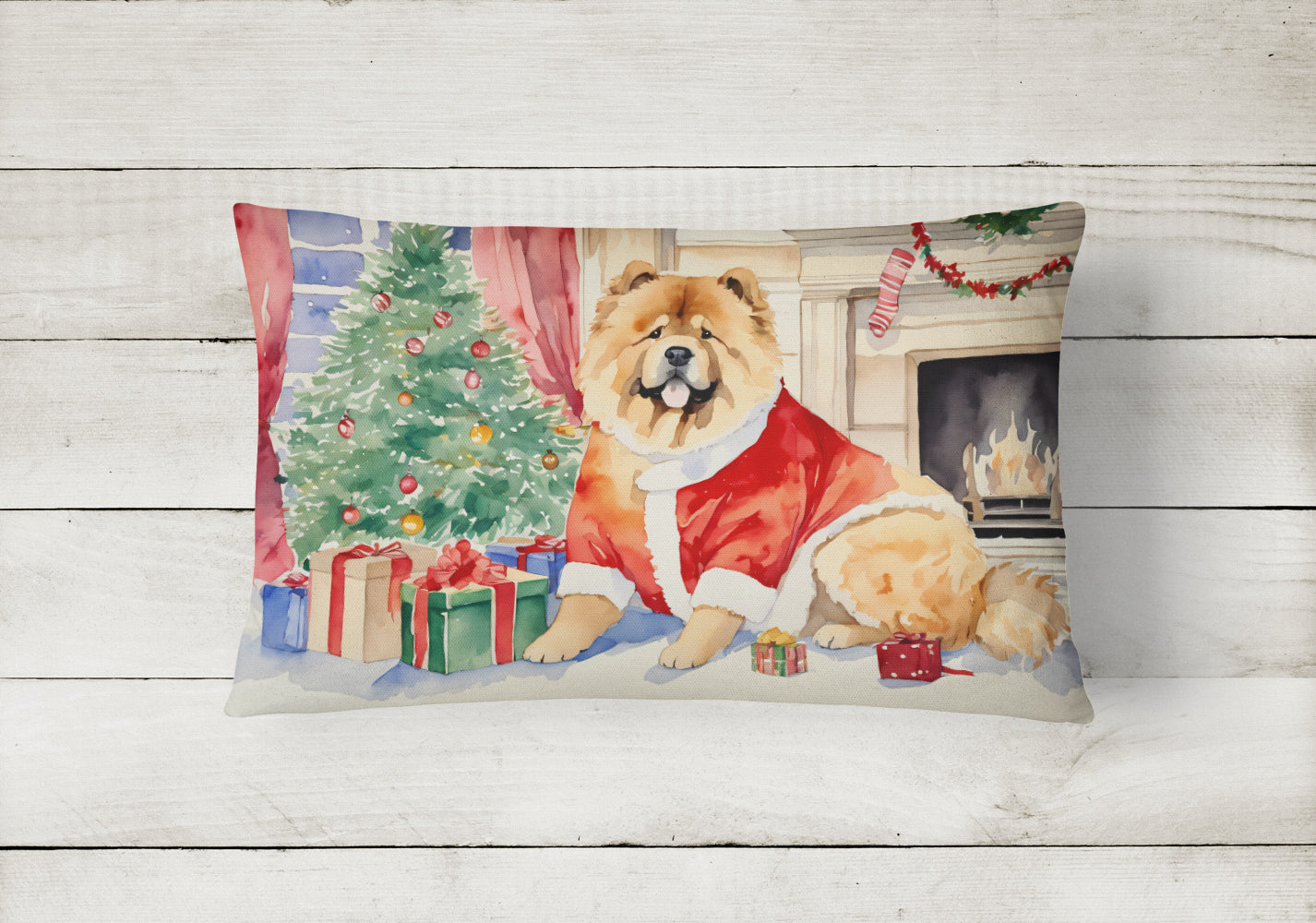 Chow Chow Christmas Fabric Decorative Pillow