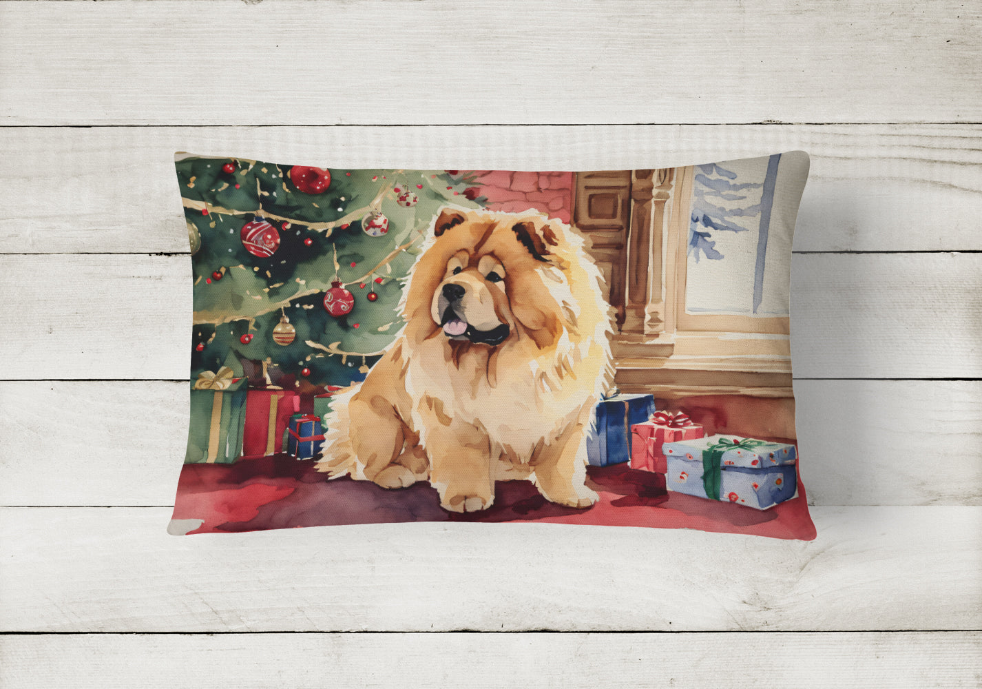 Chow Chow Christmas Fabric Decorative Pillow