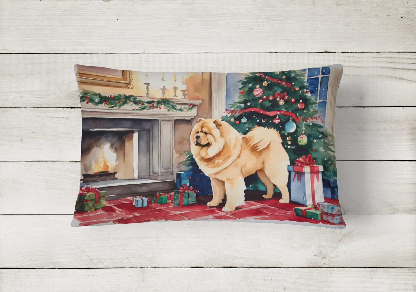 Chow Chow Christmas Fabric Decorative Pillow