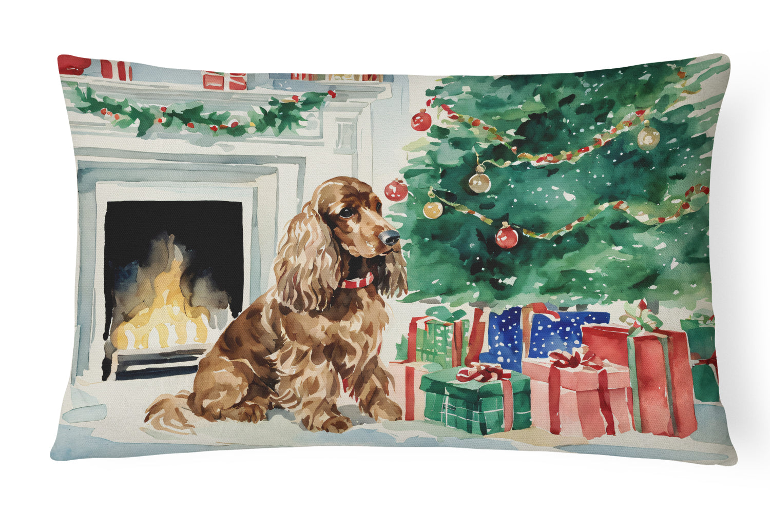 Buy this Cocker Spaniel Christmas Fabric Decorative Pillow