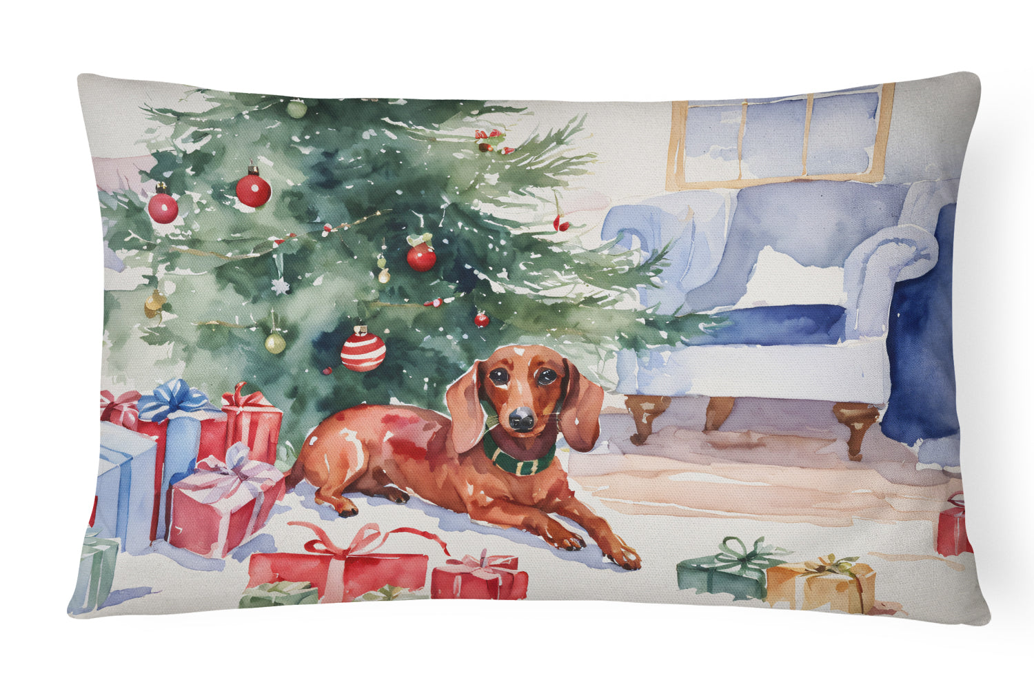 Buy this Dachshund Christmas Fabric Decorative Pillow