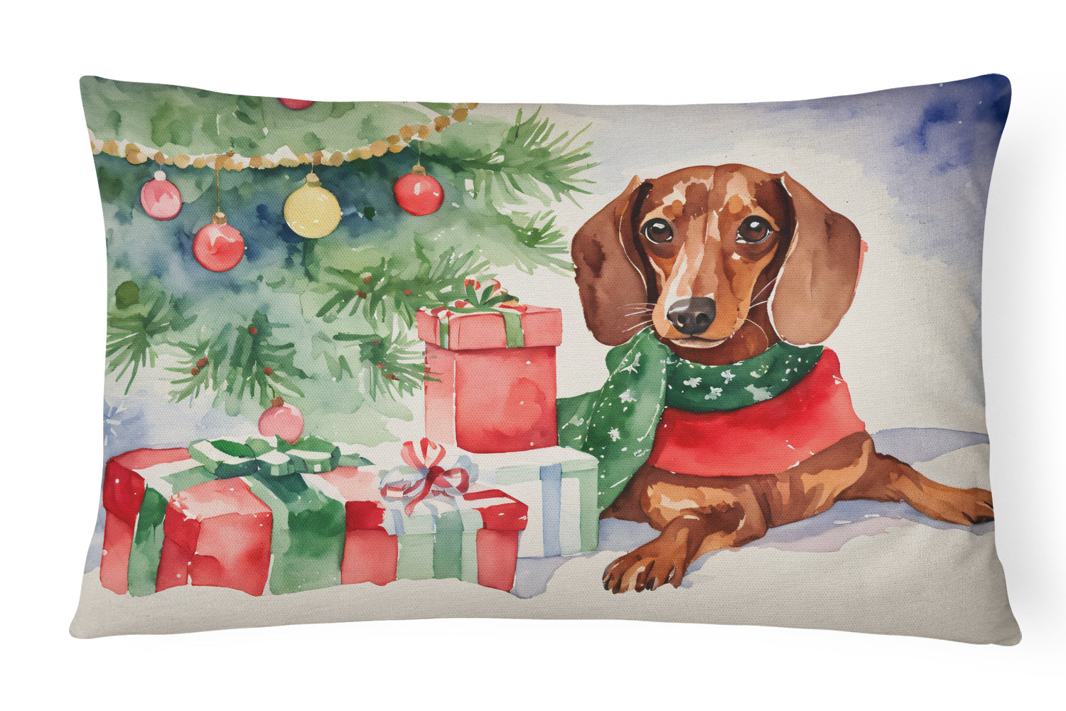 Buy this Dachshund Christmas Fabric Decorative Pillow