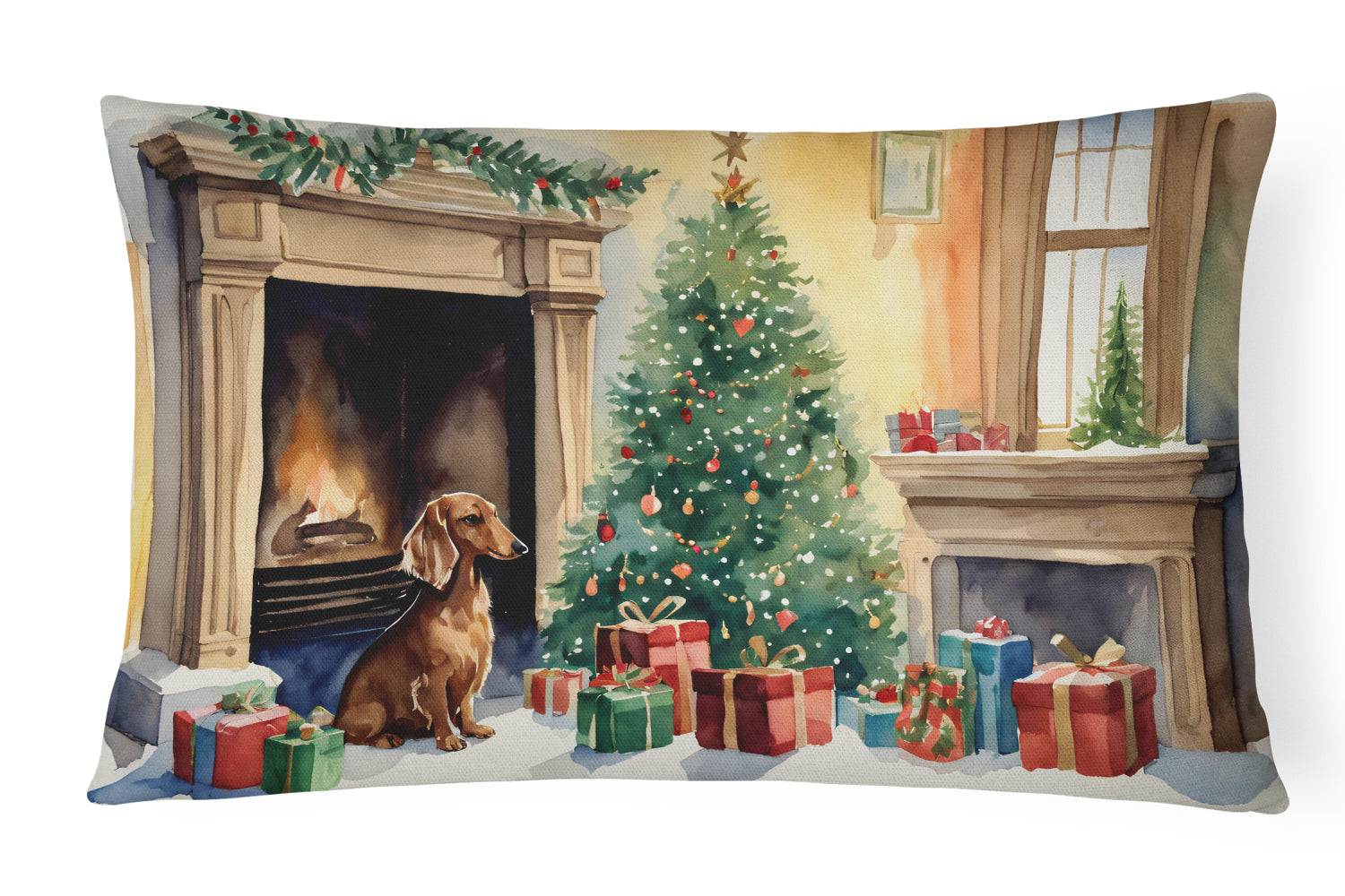 Buy this Dachshund Christmas Fabric Decorative Pillow