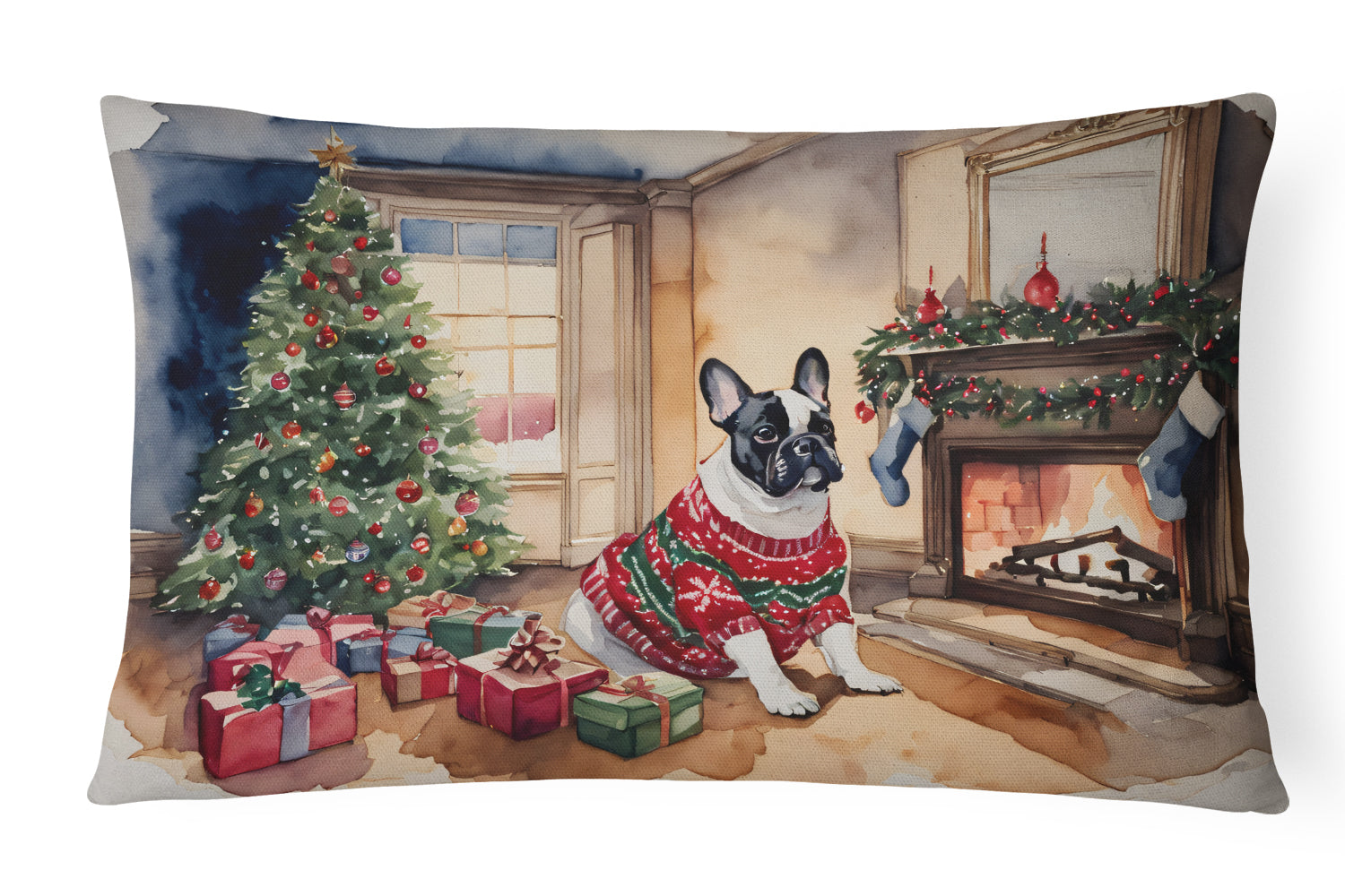 Buy this French Bulldog Christmas Fabric Decorative Pillow