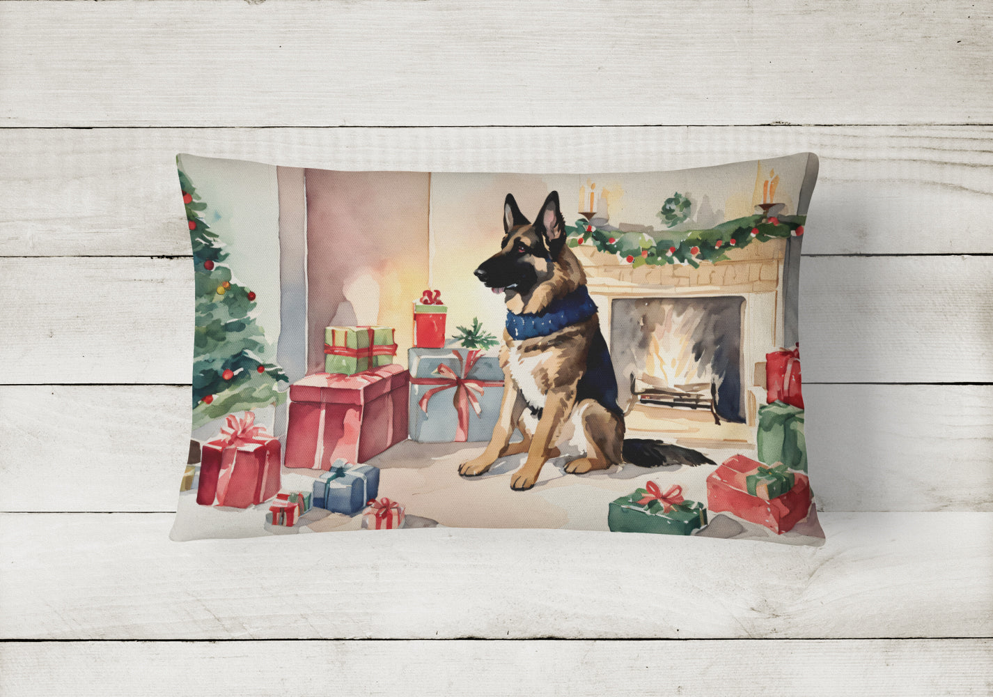 Buy this German Shepherd Christmas Fabric Decorative Pillow