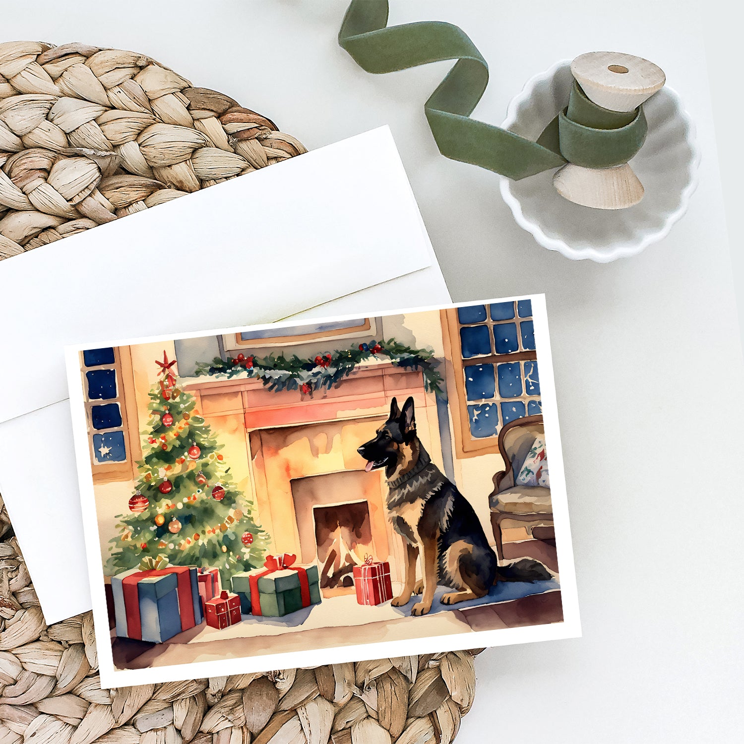 Buy this German Shepherd Christmas Greeting Cards and Envelopes Pack of 8