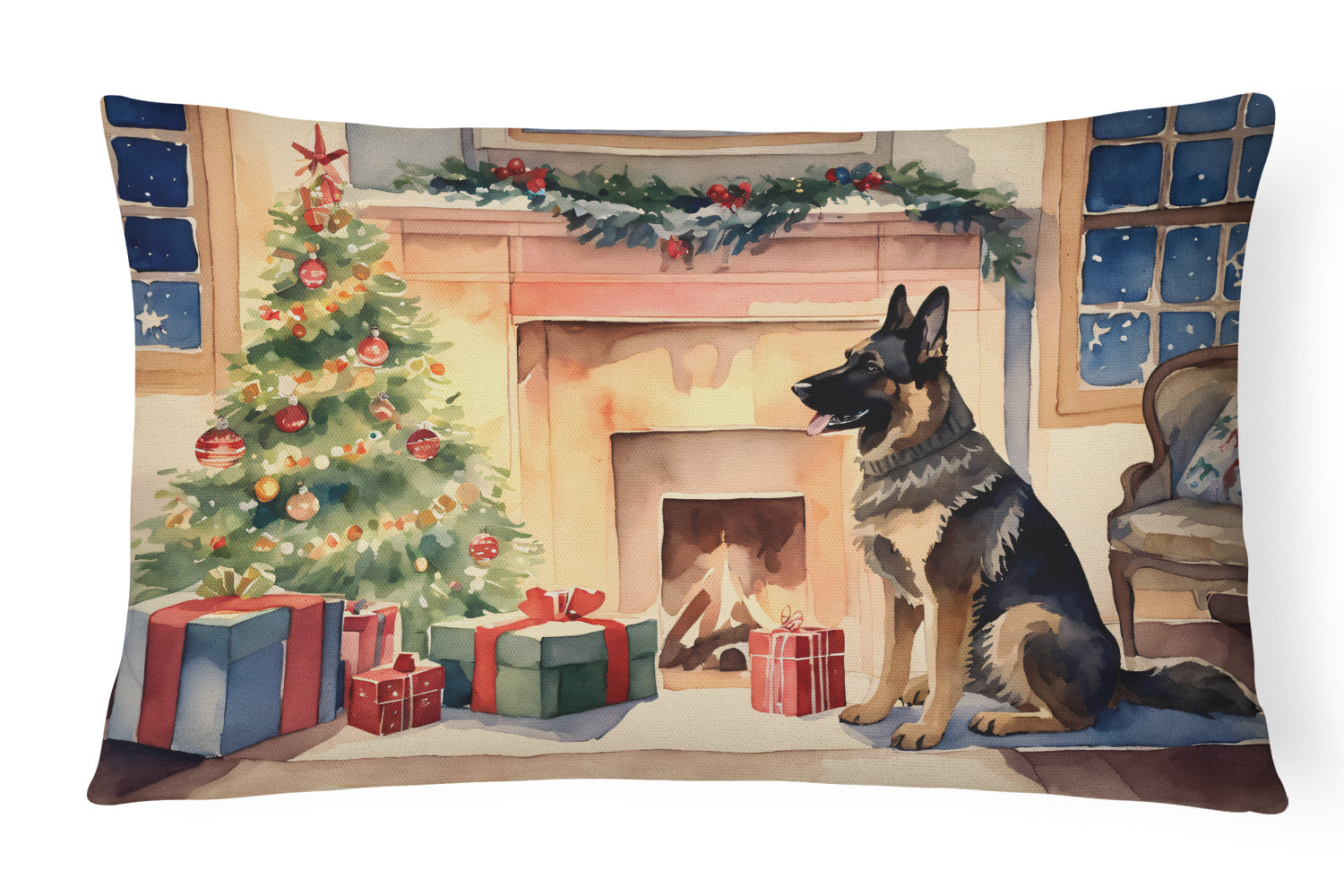 Buy this German Shepherd Christmas Fabric Decorative Pillow