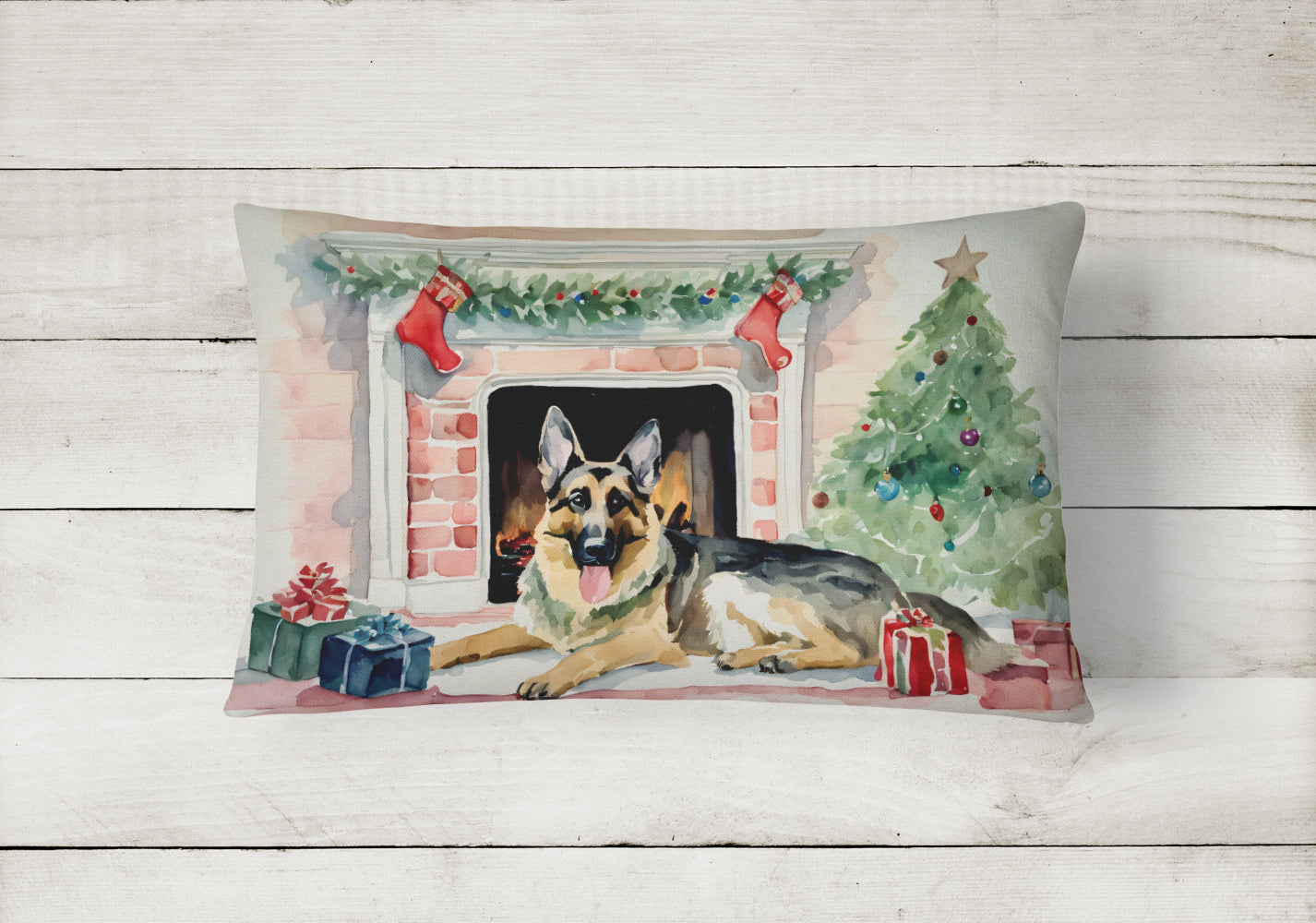 Buy this German Shepherd Christmas Fabric Decorative Pillow