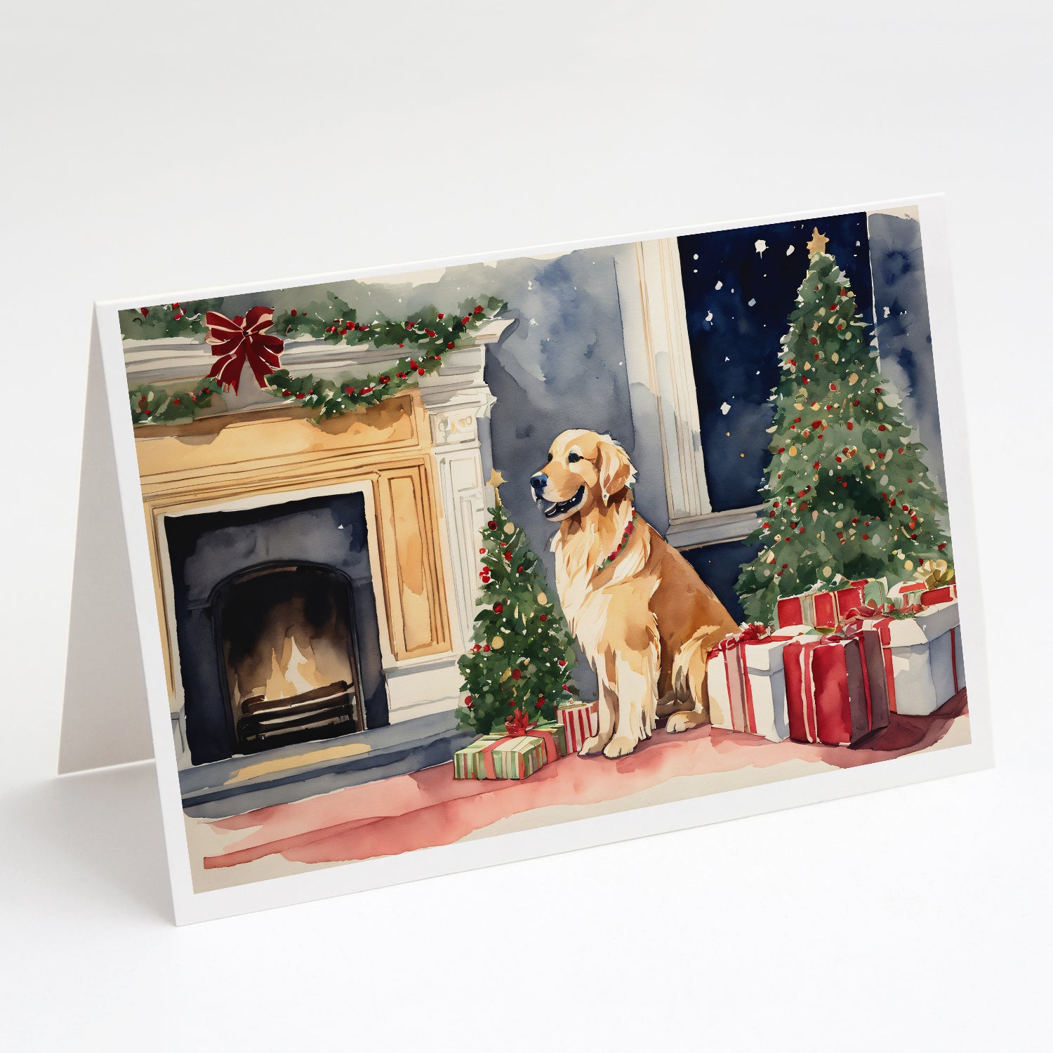 Buy this Golden Retriever Christmas Greeting Cards and Envelopes Pack of 8