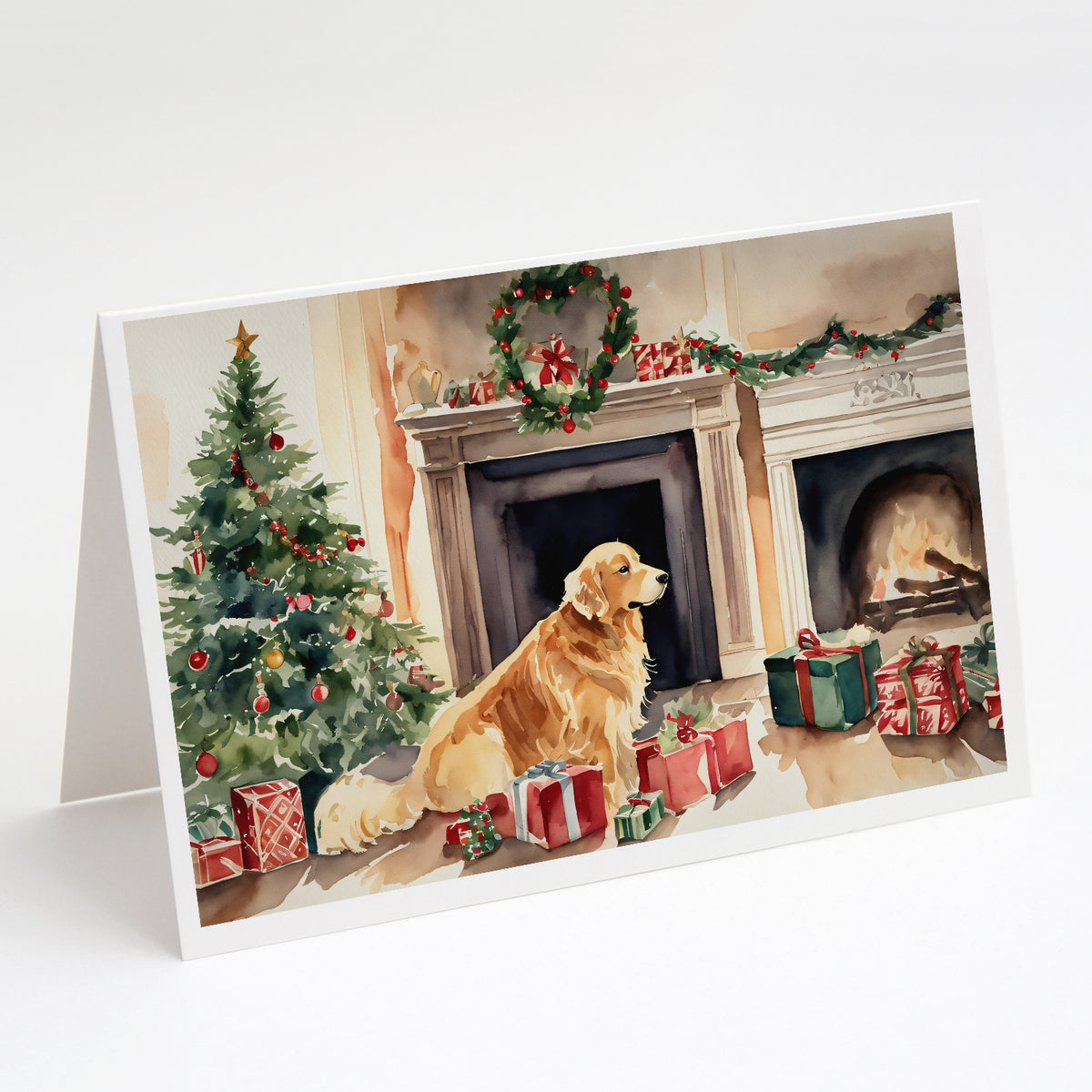 Buy this Golden Retriever Christmas Greeting Cards and Envelopes Pack of 8