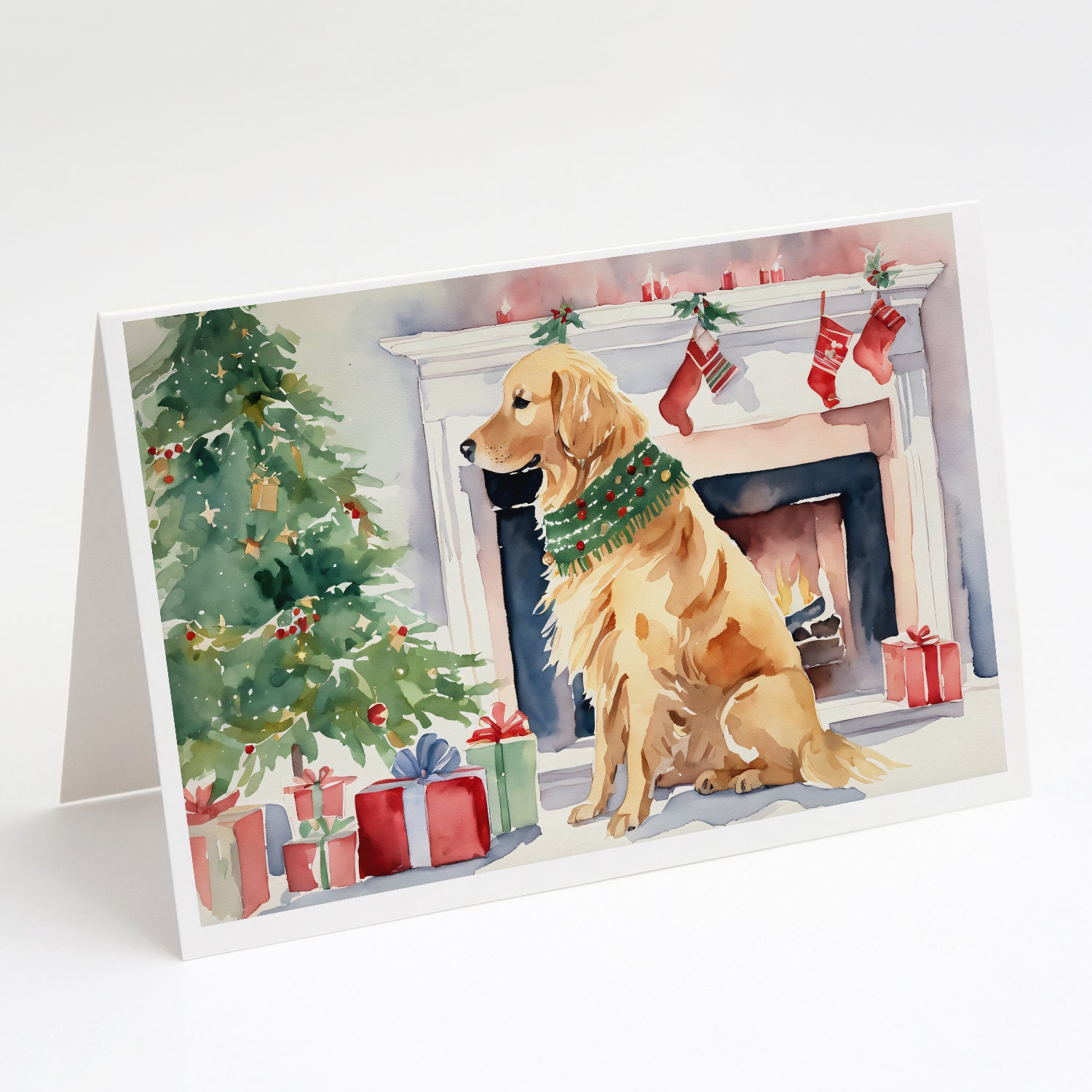 Buy this Golden Retriever Christmas Greeting Cards and Envelopes Pack of 8