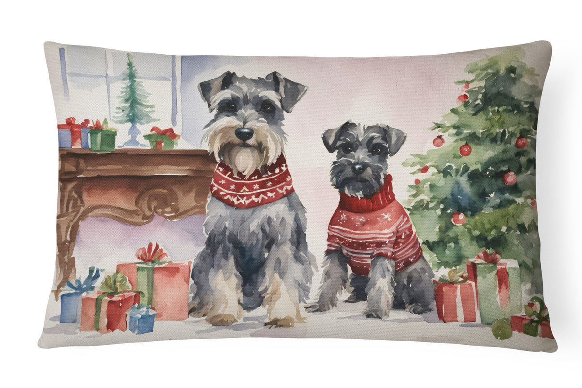 Buy this Schnauzer Christmas Fabric Decorative Pillow