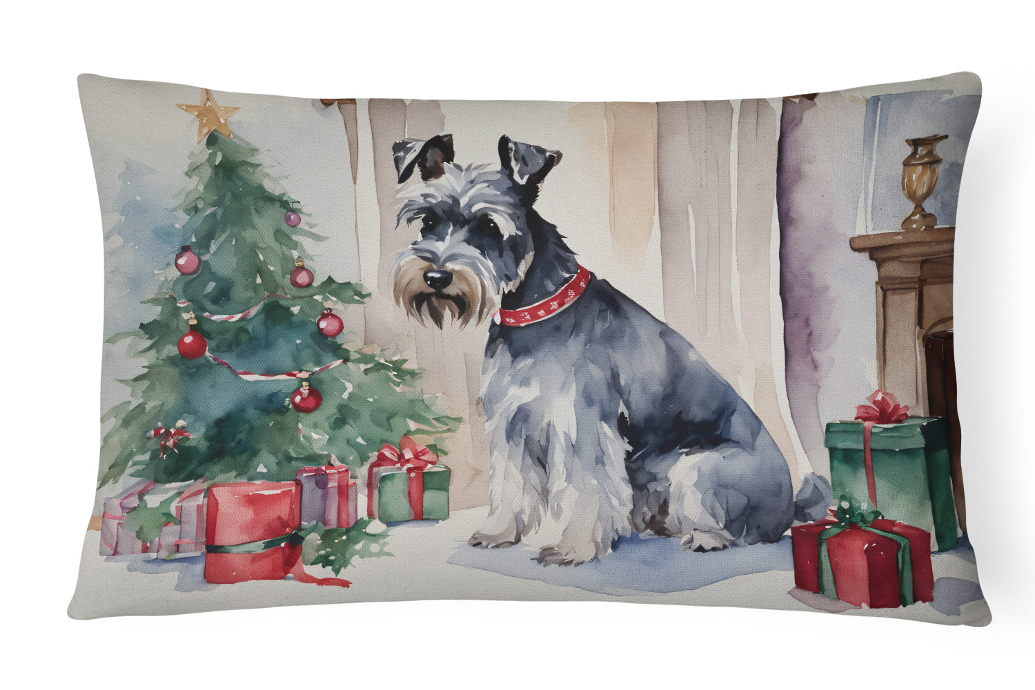 Buy this Schnauzer Christmas Fabric Decorative Pillow