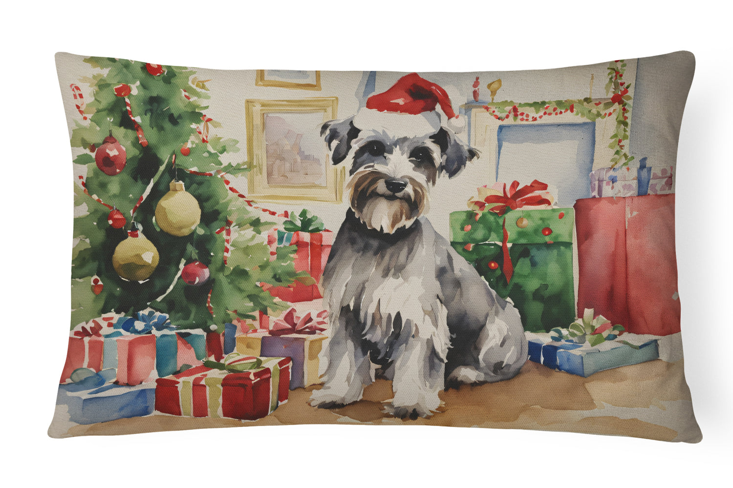 Buy this Schnauzer Christmas Fabric Decorative Pillow