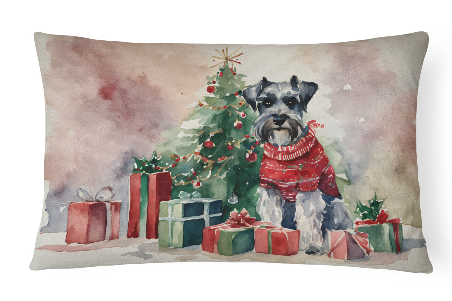 Buy this Schnauzer Christmas Fabric Decorative Pillow