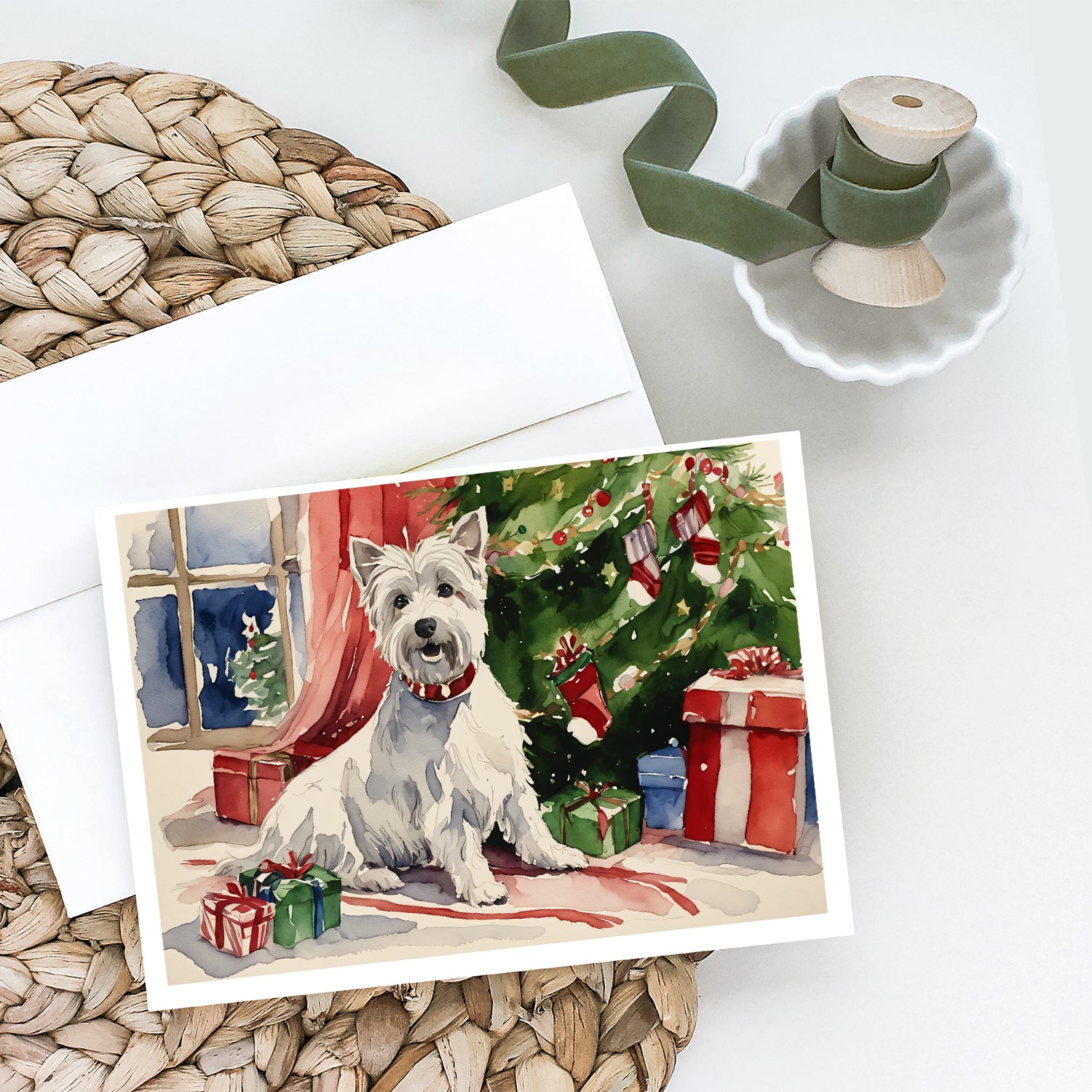 Buy this Westie Christmas Greeting Cards and Envelopes Pack of 8