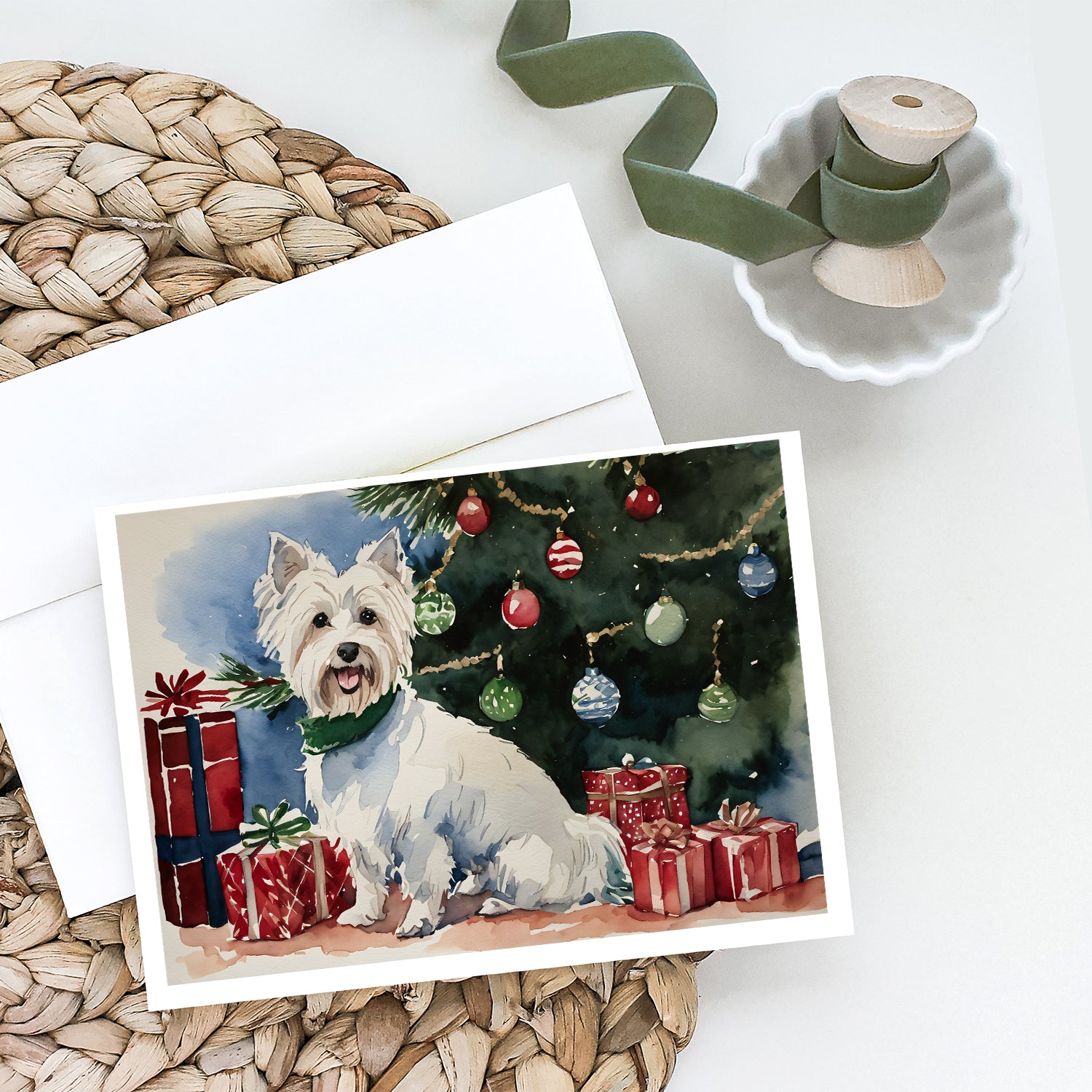 Buy this Westie Christmas Greeting Cards and Envelopes Pack of 8