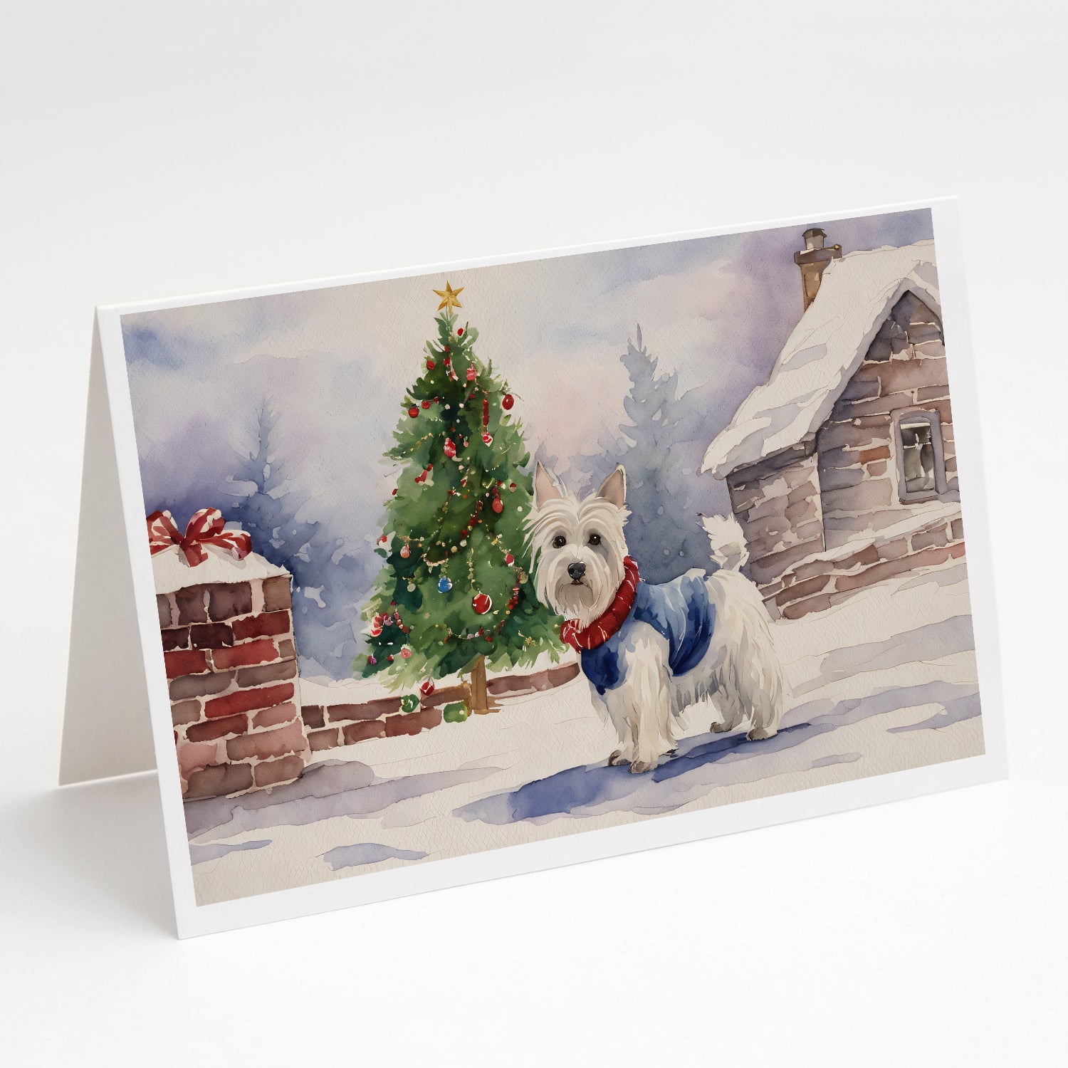 Buy this Westie Christmas Greeting Cards and Envelopes Pack of 8