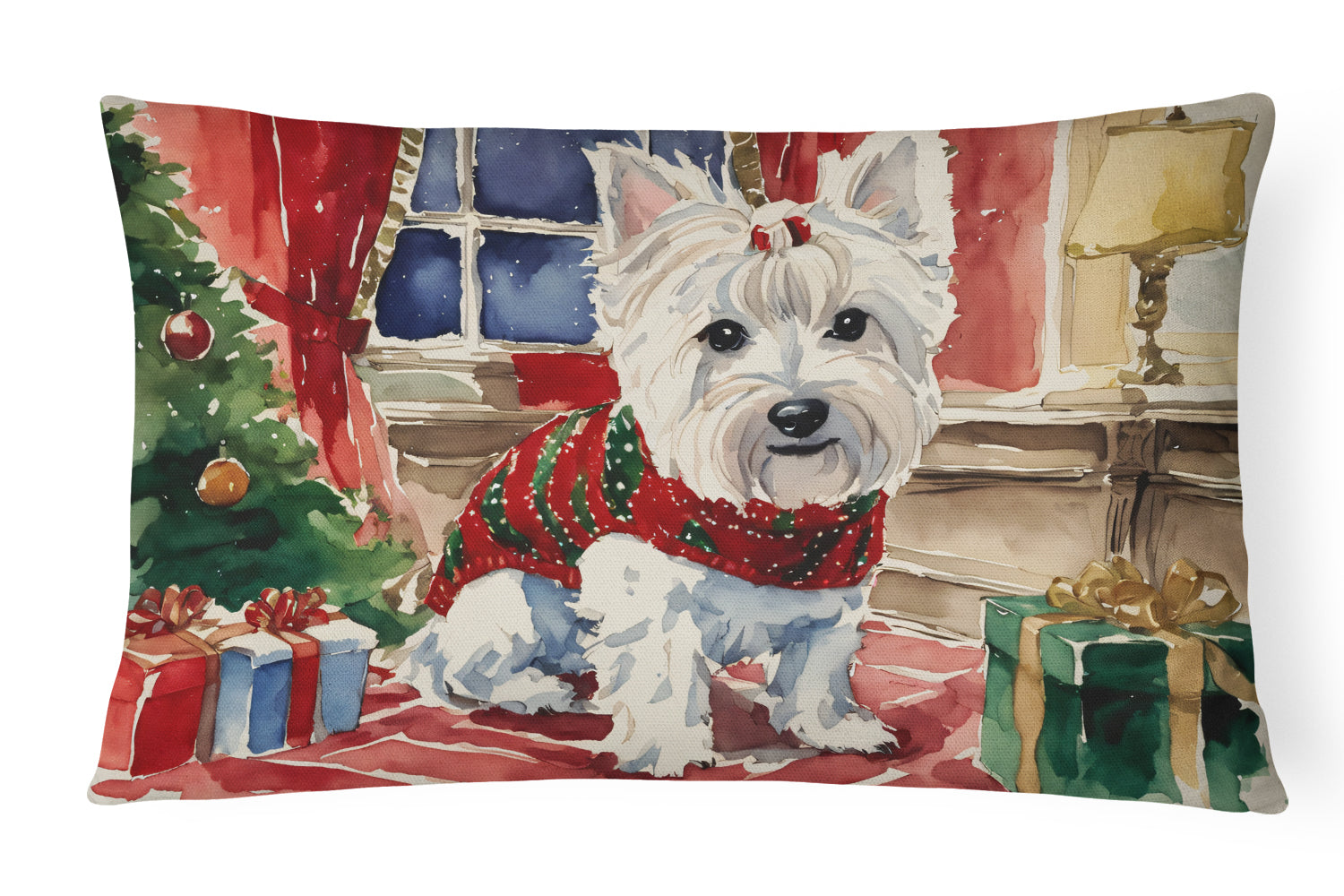 Buy this Westie Christmas Fabric Decorative Pillow