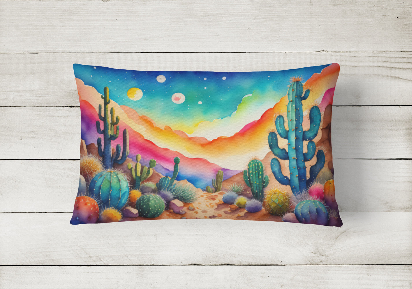 Cactus in Color Fabric Decorative Pillow  the-store.com.