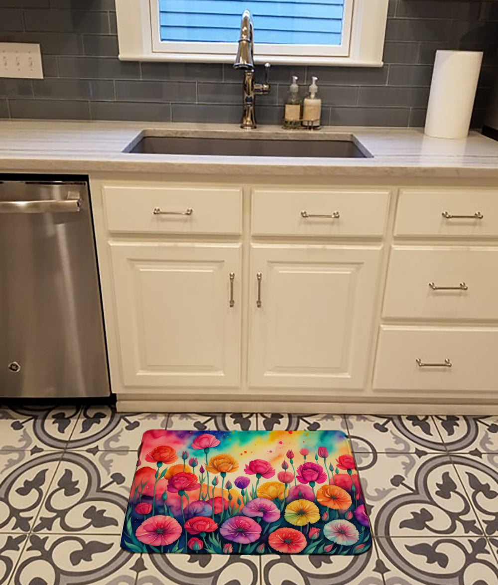 Carnations in Color Memory Foam Kitchen Mat  the-store.com.