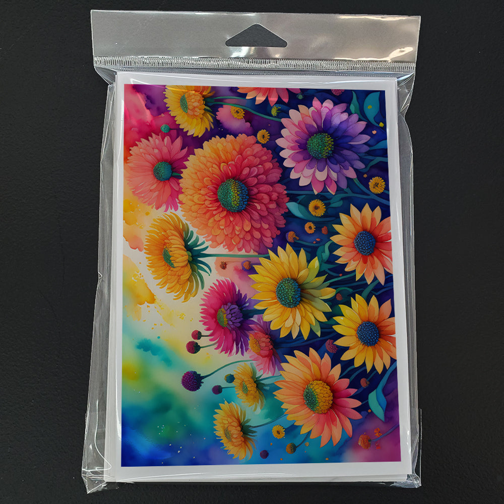 Chrysanthemums in Color Greeting Cards and Envelopes Pack of 8  the-store.com.