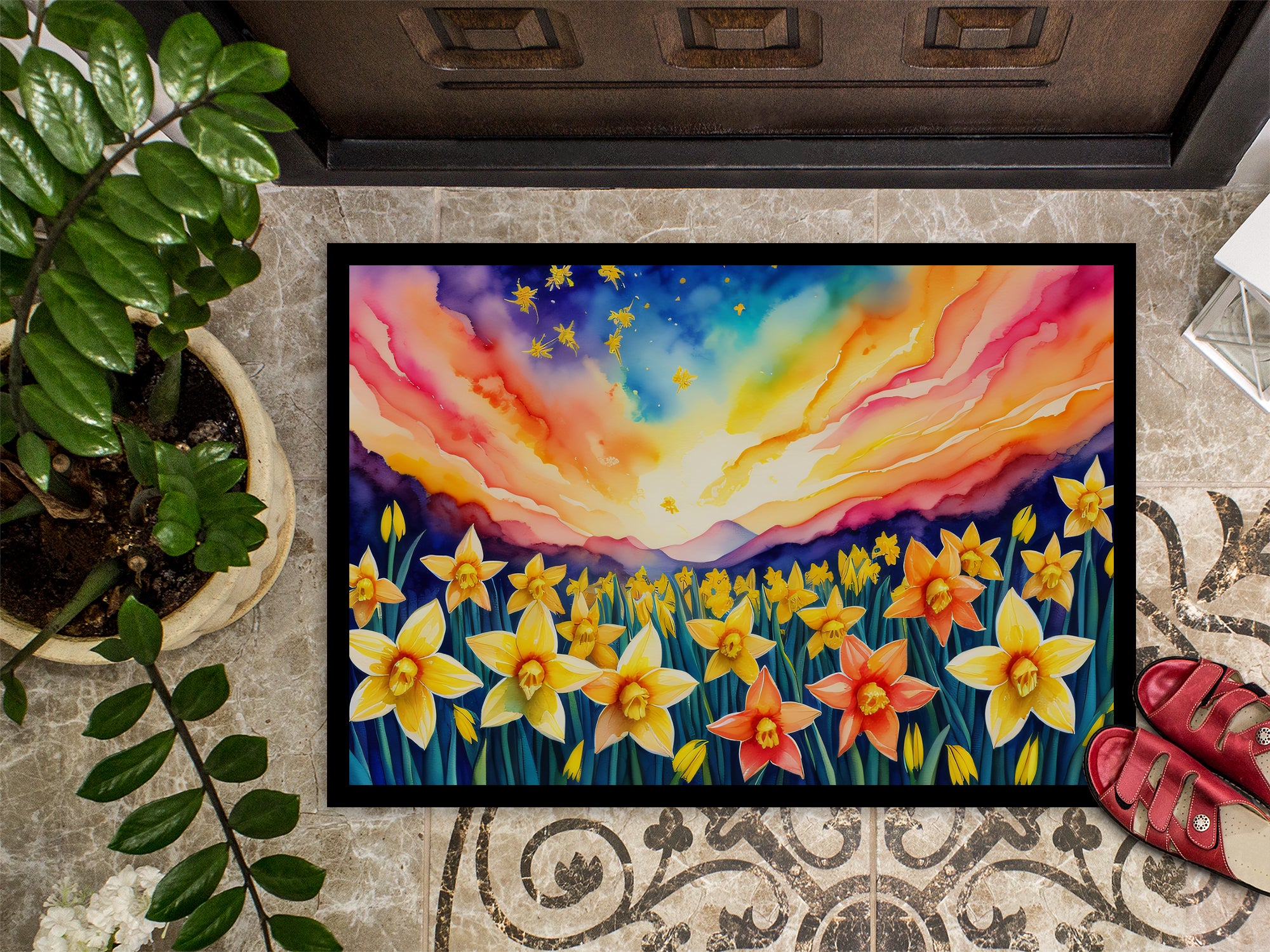Daffodils in Color Indoor or Outdoor Mat 24x36  the-store.com.