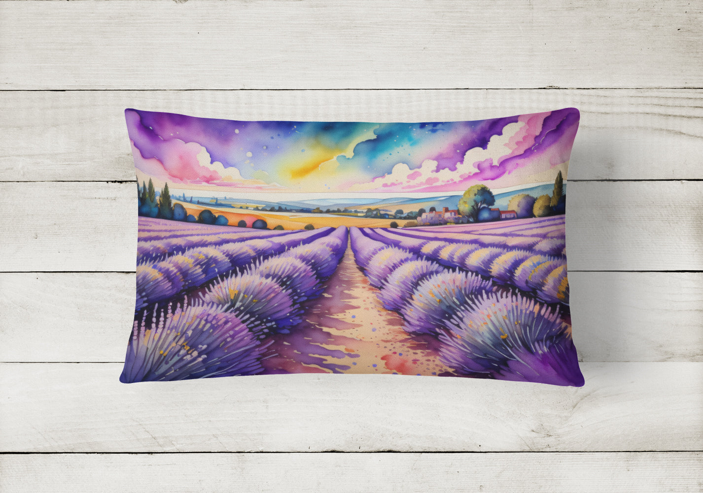 English Lavender in Color Fabric Decorative Pillow  the-store.com.