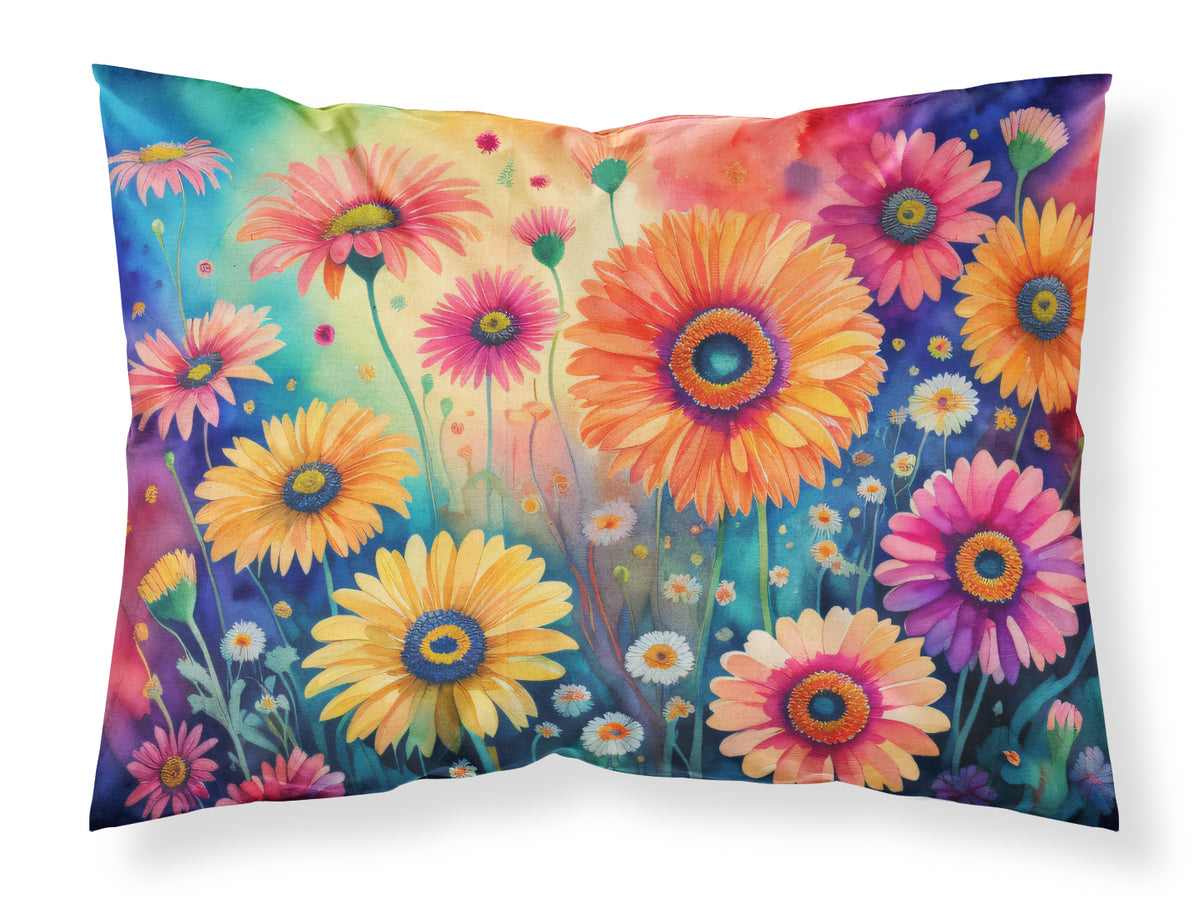 Buy this Gerbera Daisies in Color Fabric Standard Pillowcase