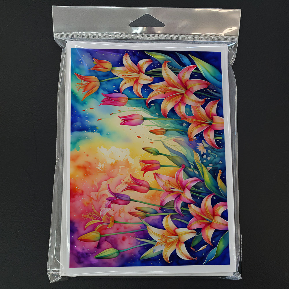 Lilies in Color Greeting Cards and Envelopes Pack of 8  the-store.com.