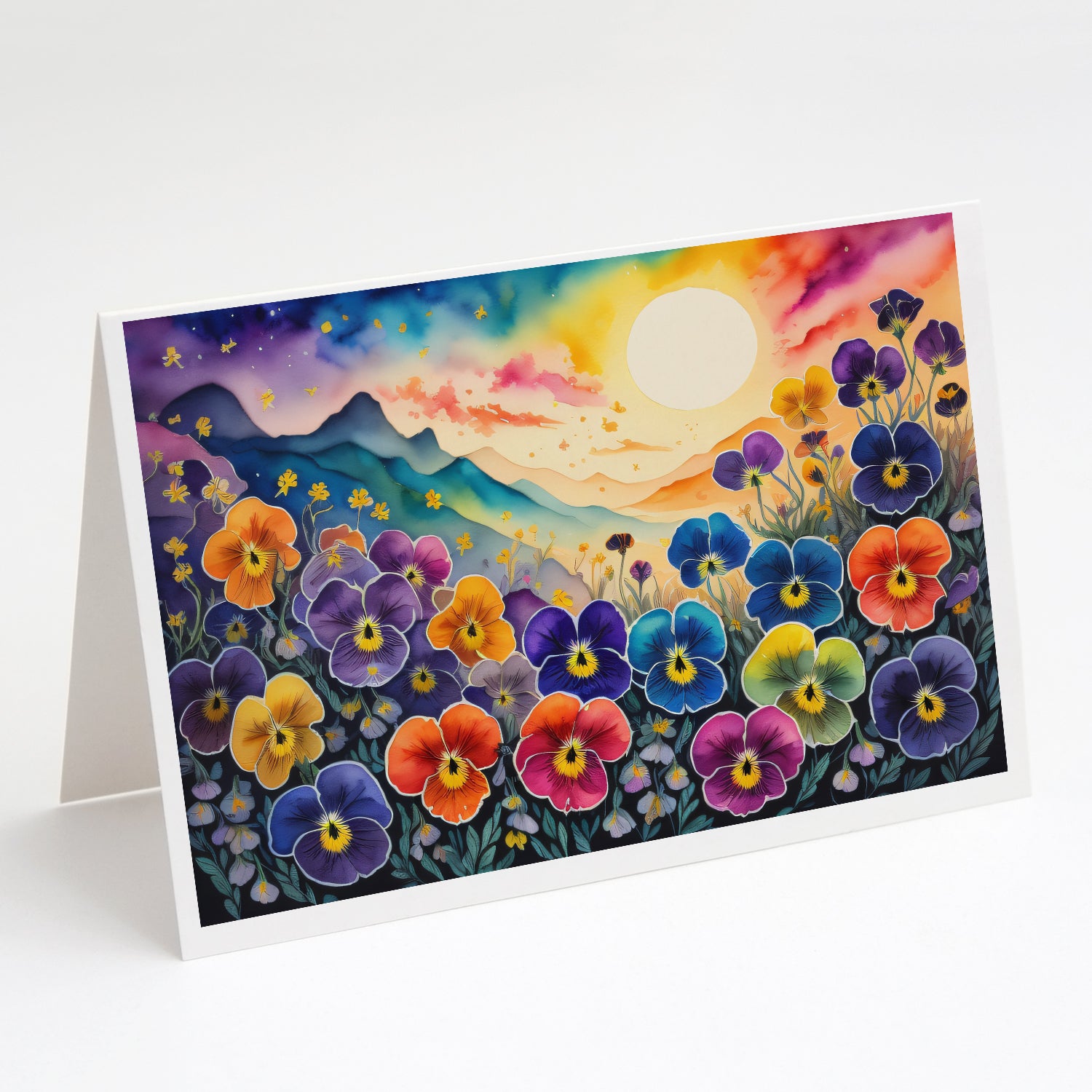 Buy this Pansies in Color Greeting Cards and Envelopes Pack of 8