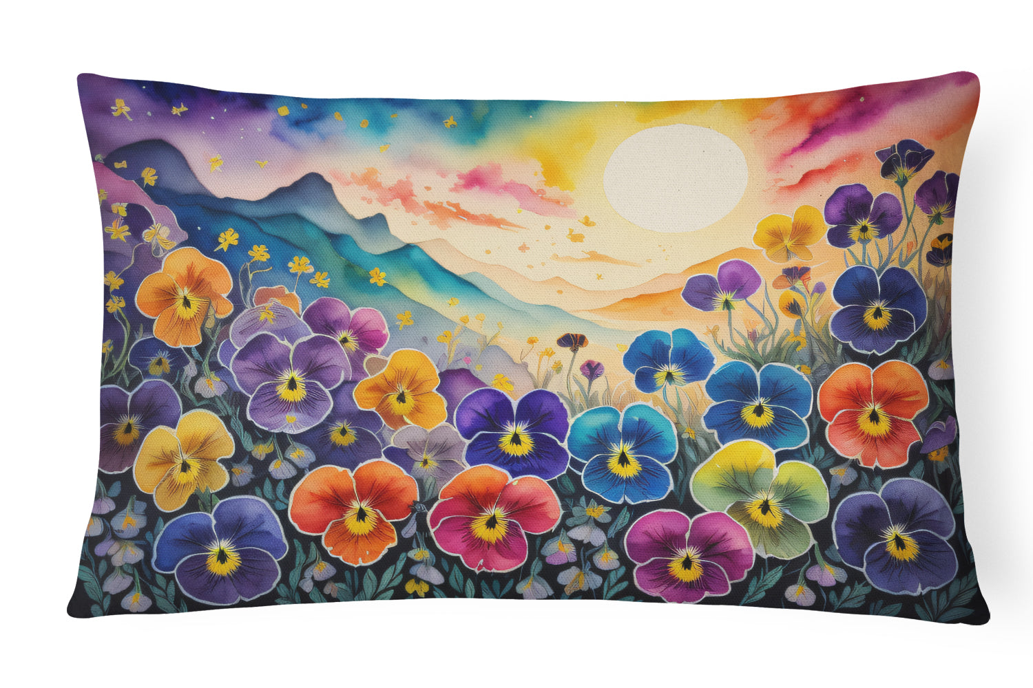 Buy this Pansies in Color Fabric Decorative Pillow