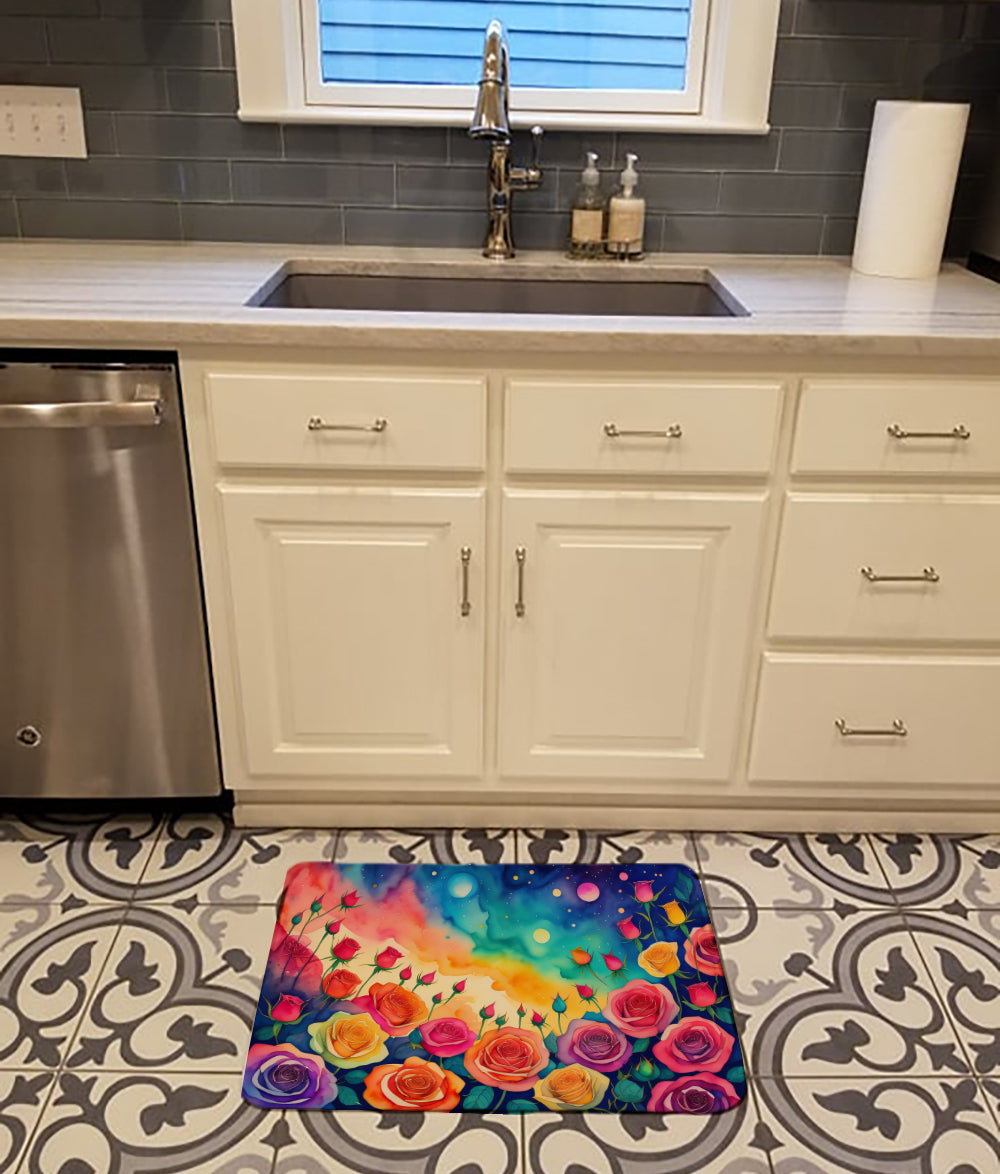 Roses in Color Memory Foam Kitchen Mat  the-store.com.