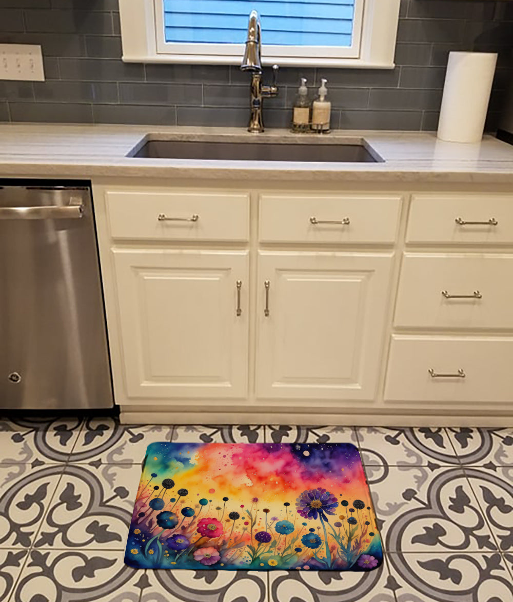 Scabiosa in Color Memory Foam Kitchen Mat  the-store.com.