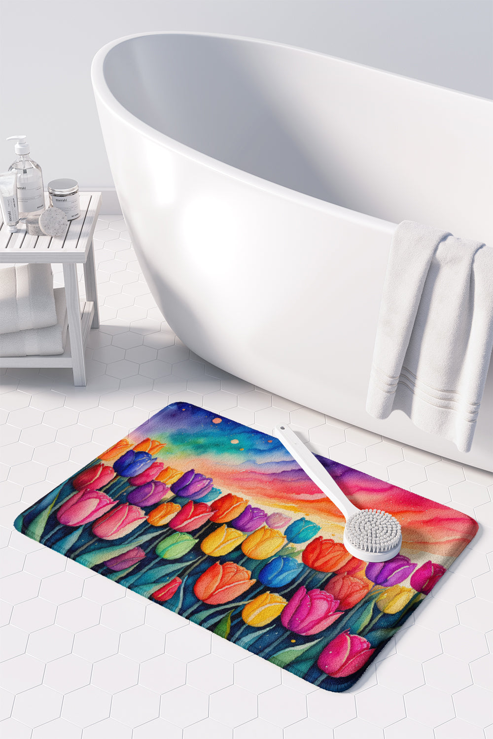 Tulips in Color Memory Foam Kitchen Mat  the-store.com.
