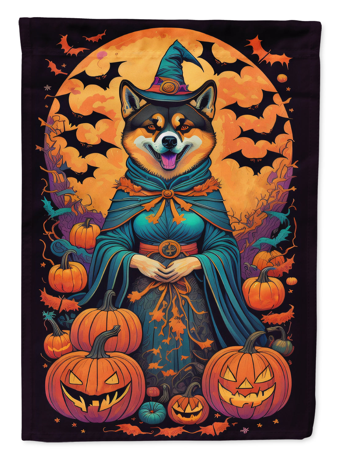 Buy this Akita Witchy Halloween House Flag